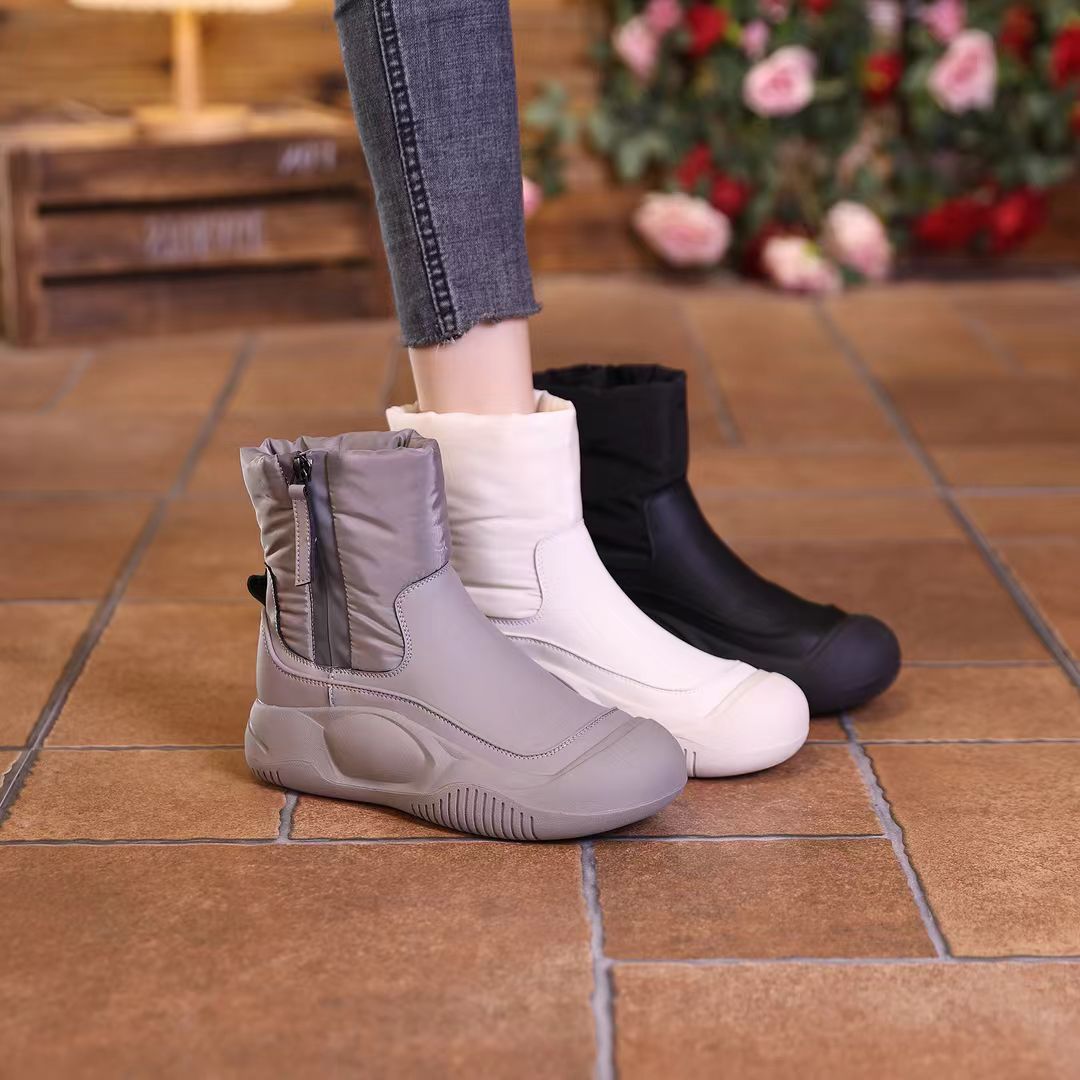 Women's plush warm non-slip high-top Martin boots