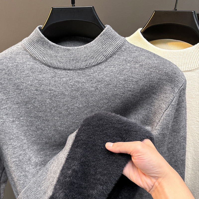 Men's Crew Neck Plush Cashmere Sweater