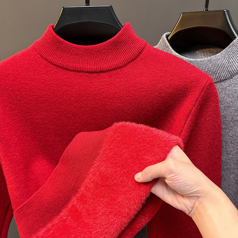 Men's Crew Neck Plush Cashmere Sweater