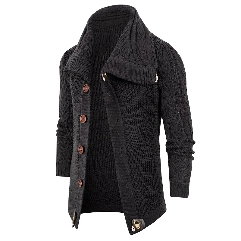 Men's Casual Scarf Jacket Pocket Sweater