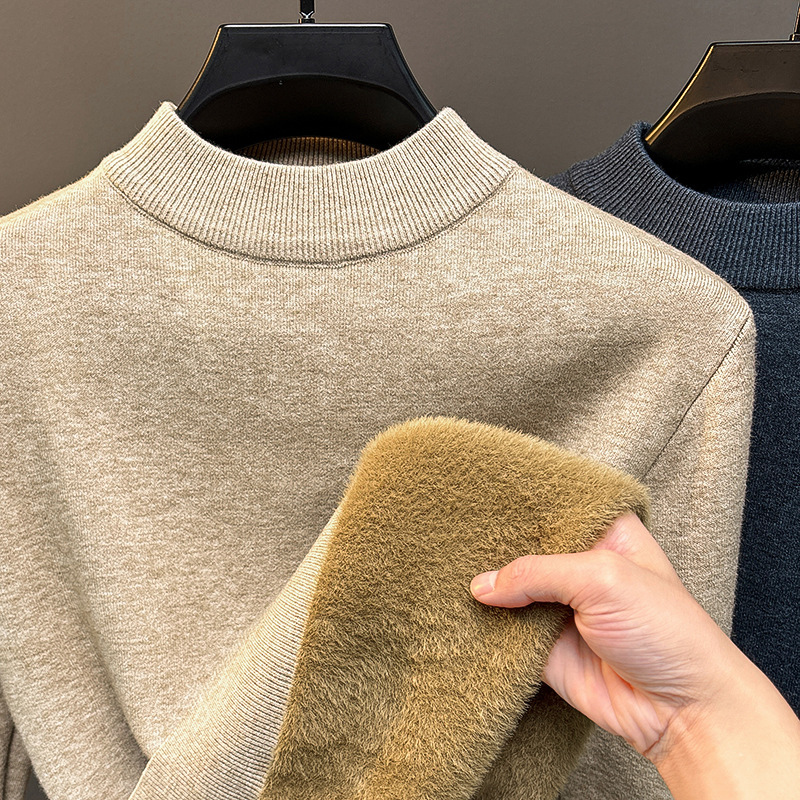 Men's Crew Neck Plush Cashmere Sweater