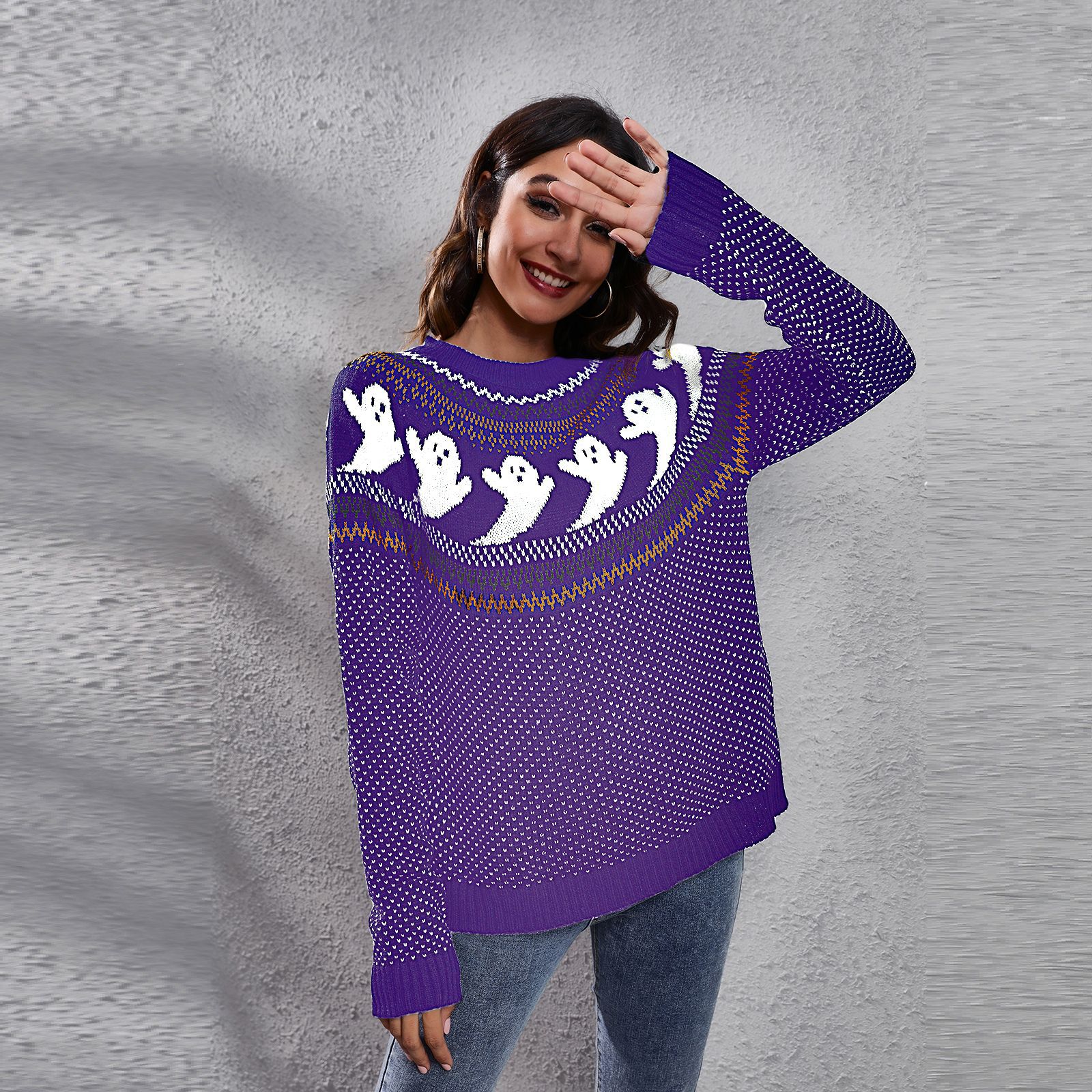 Halloween Vintage Knitted Woolen Sweater