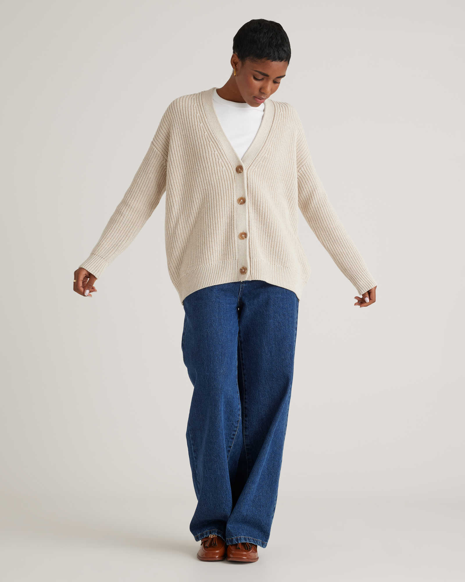 100% Organic Cotton Oversized Boyfriend Cardigan