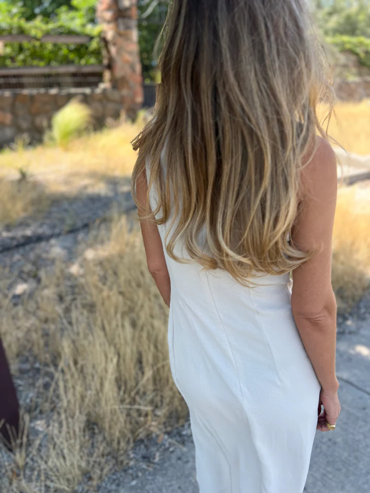 👜 End of Season Sale 💰 Gold Brooch Crêpe Draped Dress