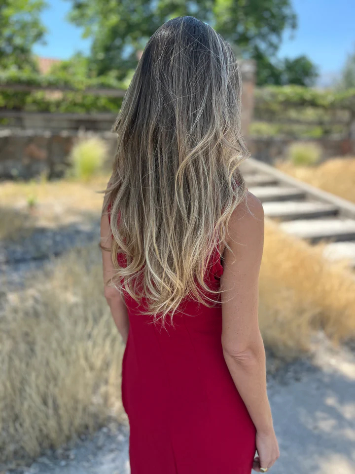 👜 End of Season Sale 💰 Gold Brooch Crêpe Draped Dress