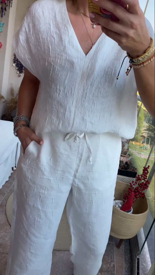 Woman's Casual Cotton linen Suit