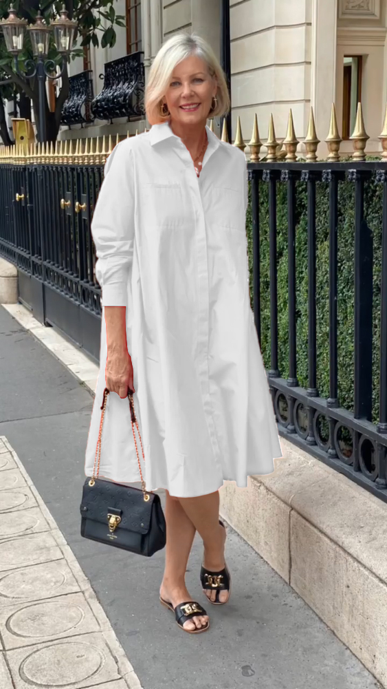 Women's Cotton linen casual dress with pocket