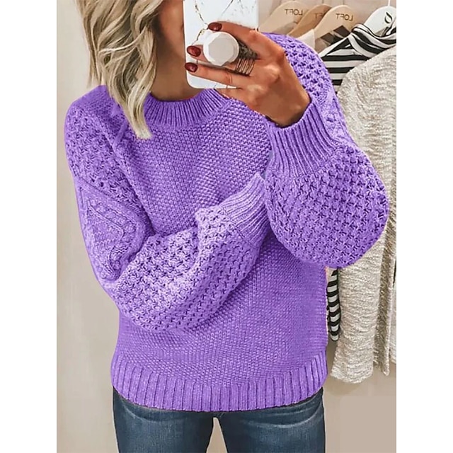 Women's Oversized Cotton Long Sleeve Stylish Casual Soft Solid Sweater