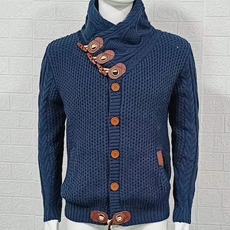 Men's Casual Scarf Jacket Pocket Sweater
