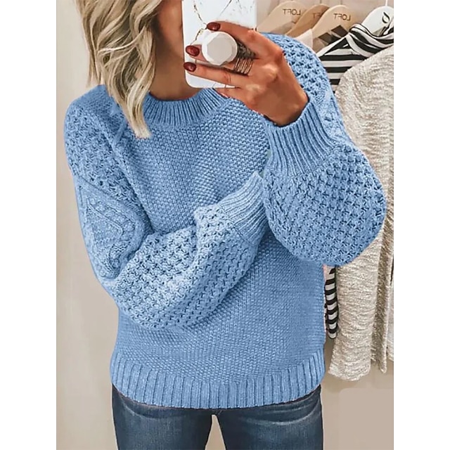 Women's Oversized Cotton Long Sleeve Stylish Casual Soft Solid Sweater