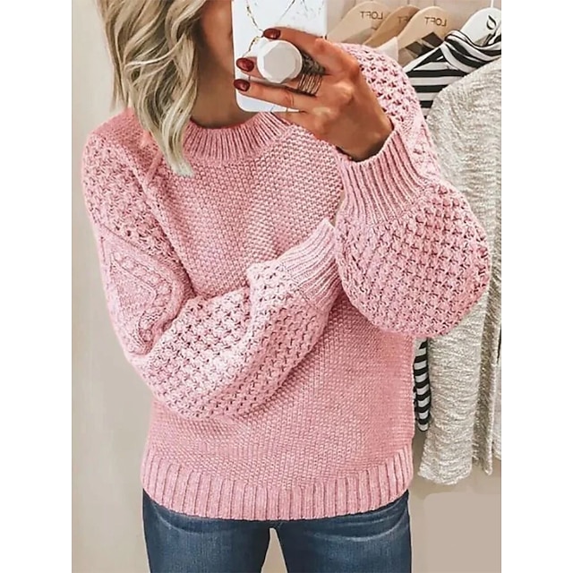 Women's Oversized Cotton Long Sleeve Stylish Casual Soft Solid Sweater