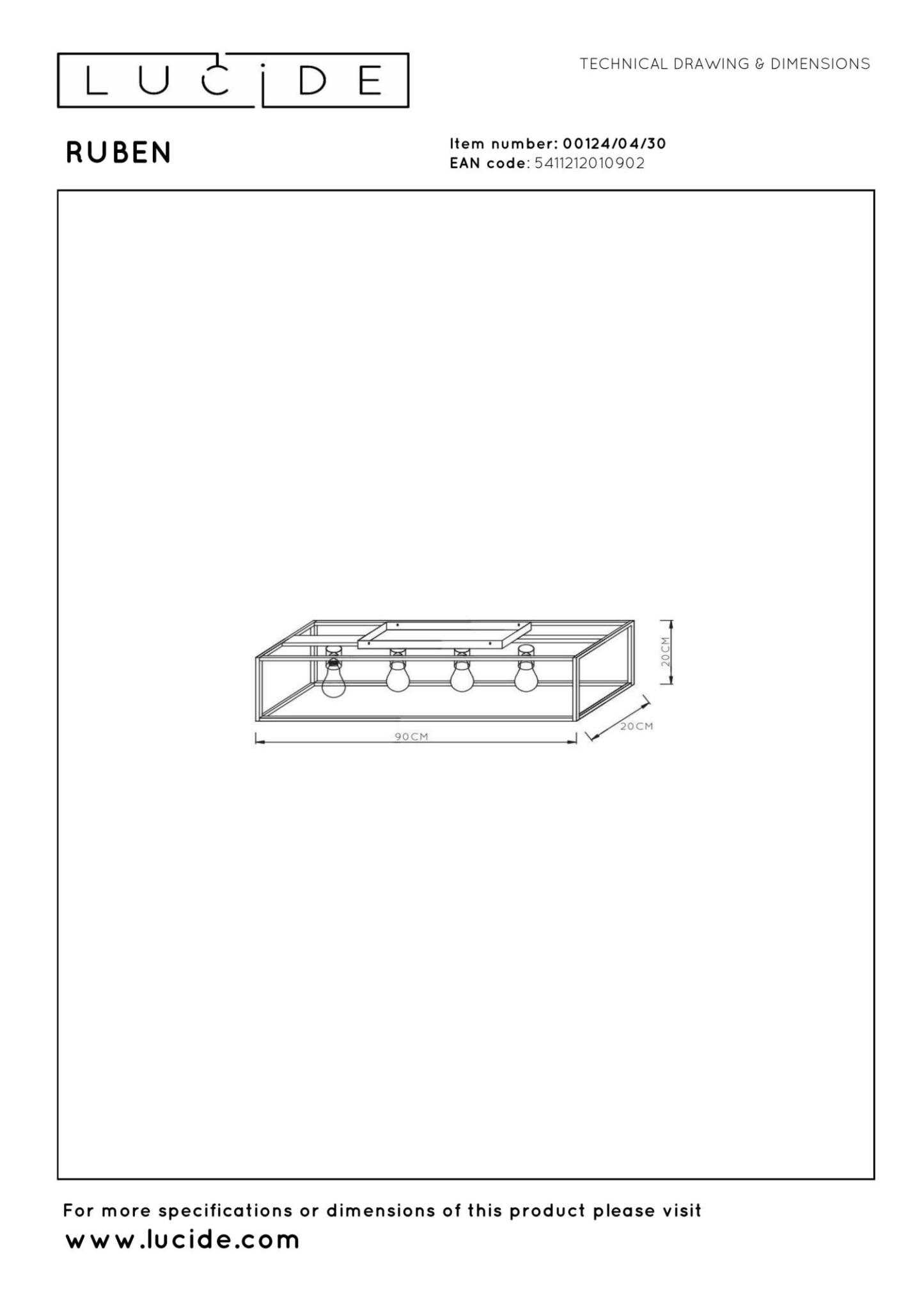 Ruben Ceiling Lights - Matt Black