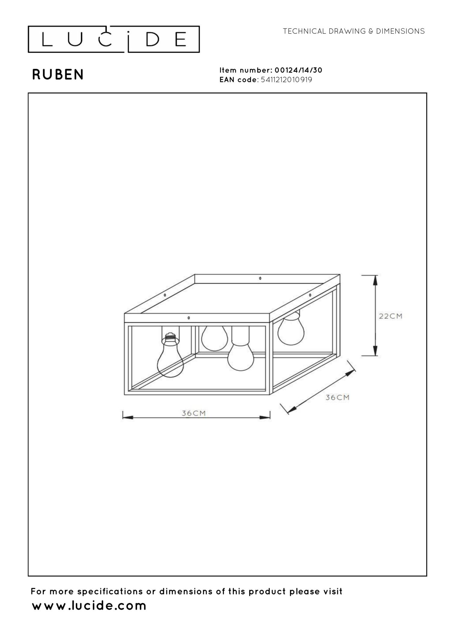 Ruben Ceiling Lights - Matt Black