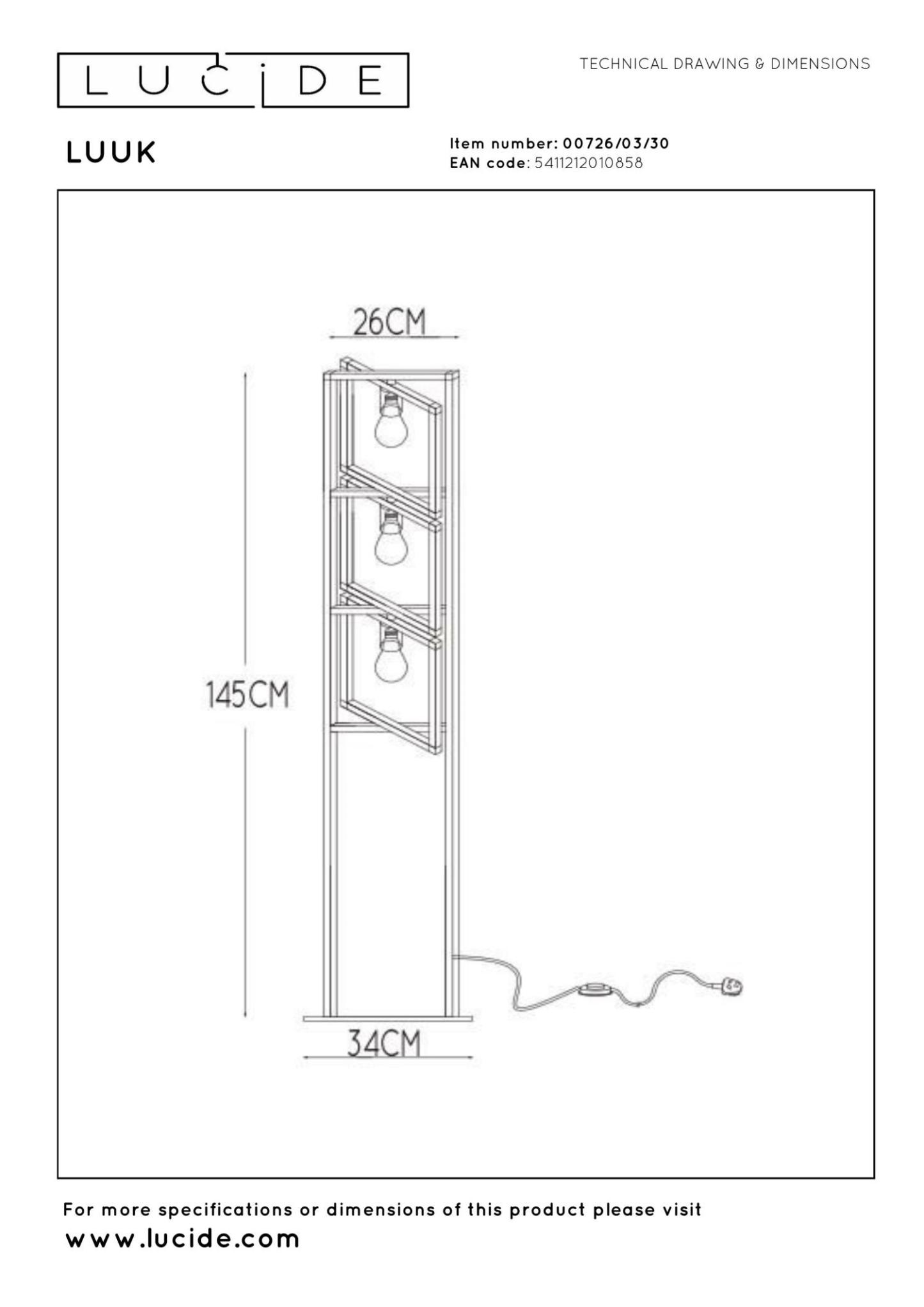 Luuk Floor Lamp - Matt Black