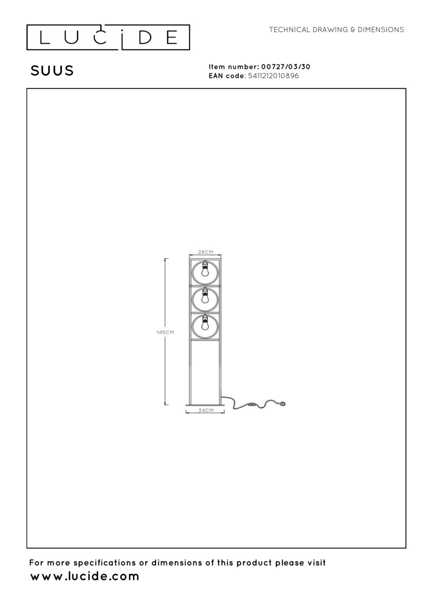 Suus Floor Lamp - Matt Black