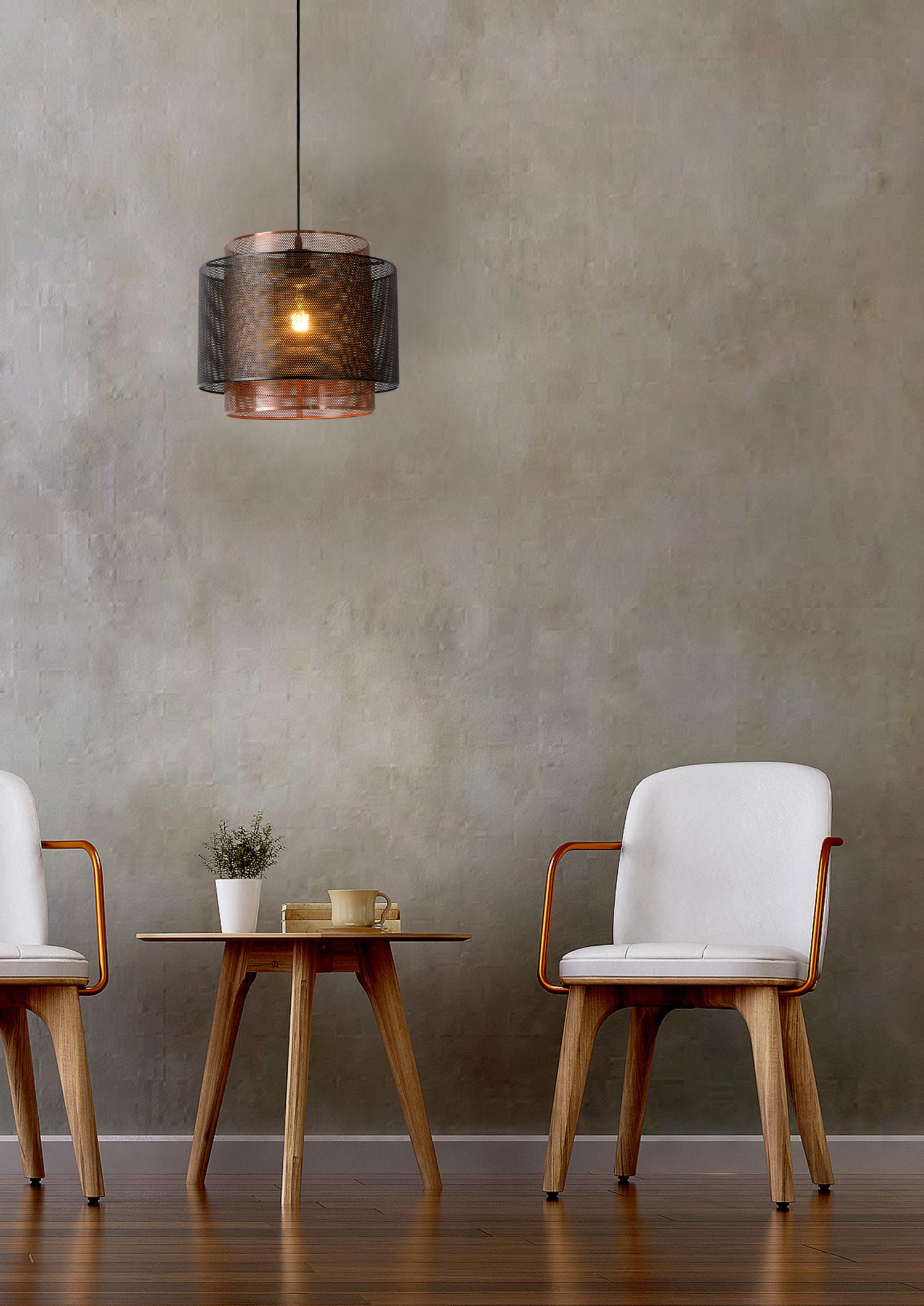 Orrin Ceiling Lights - Matt Black/Black Mesh