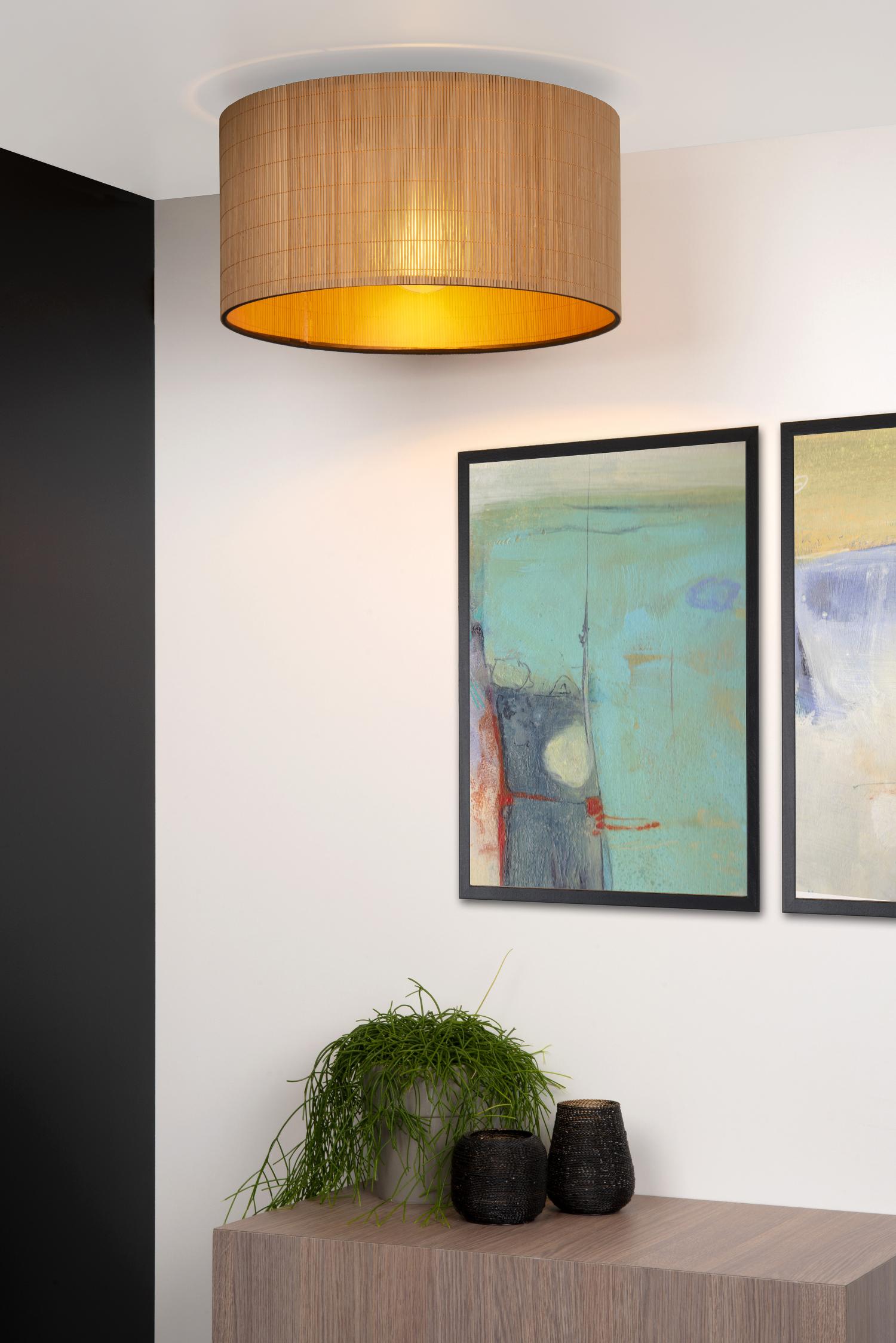 Magius Ceiling Lights - Matt Black/Natural Rattan