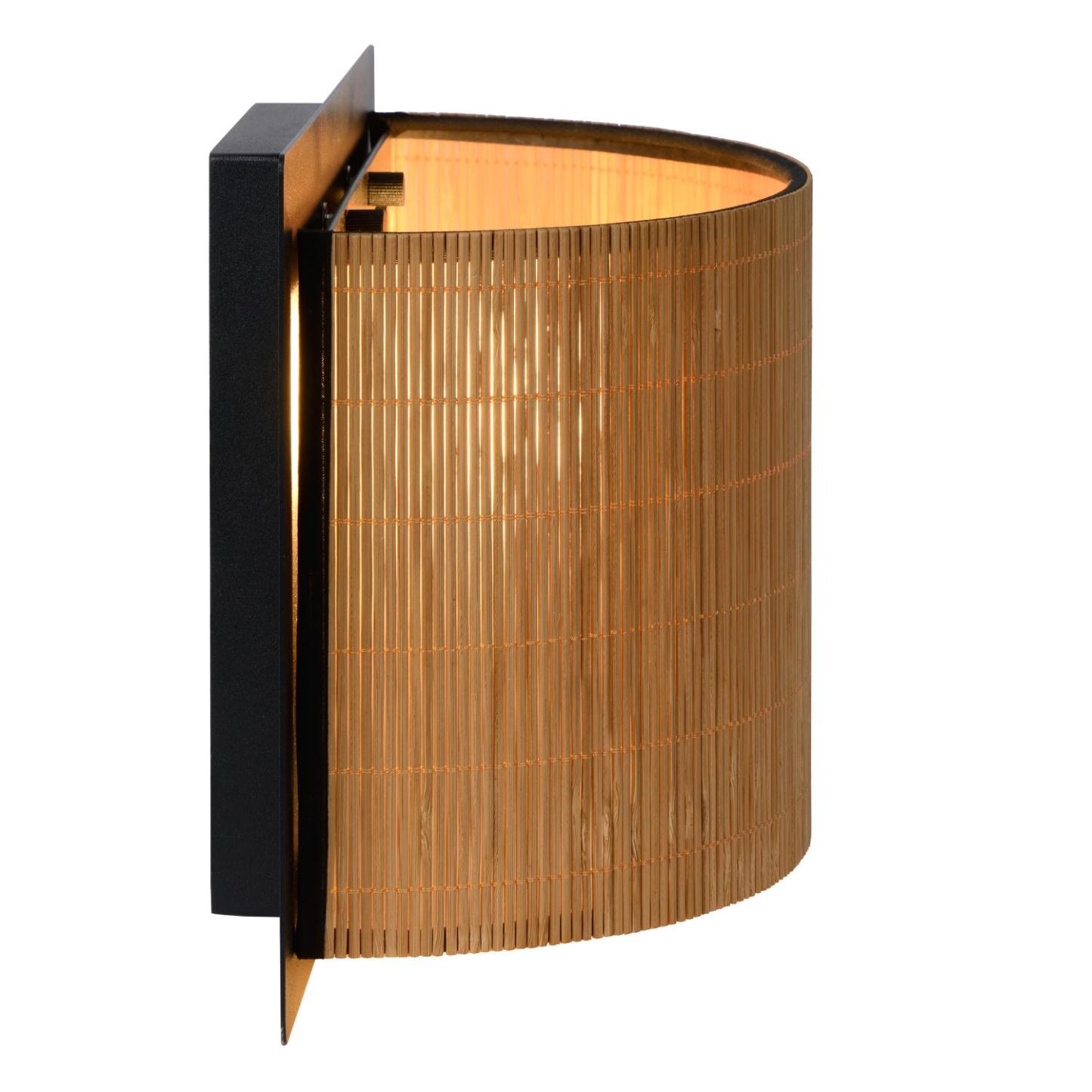 Magius Wall Lights - Matt Black/Natural Rattan