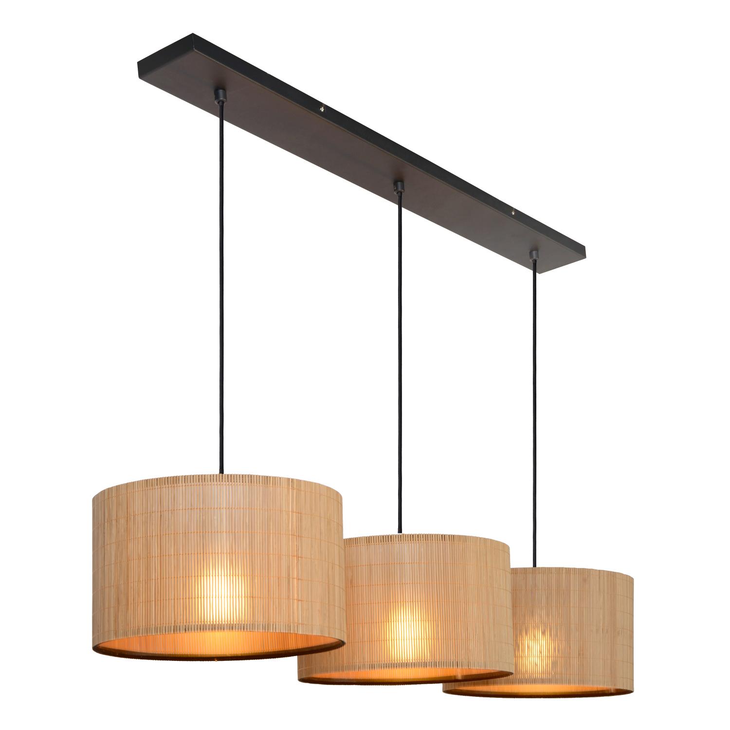 Magius Ceiling Lights - Matt Black/Natural Rattan