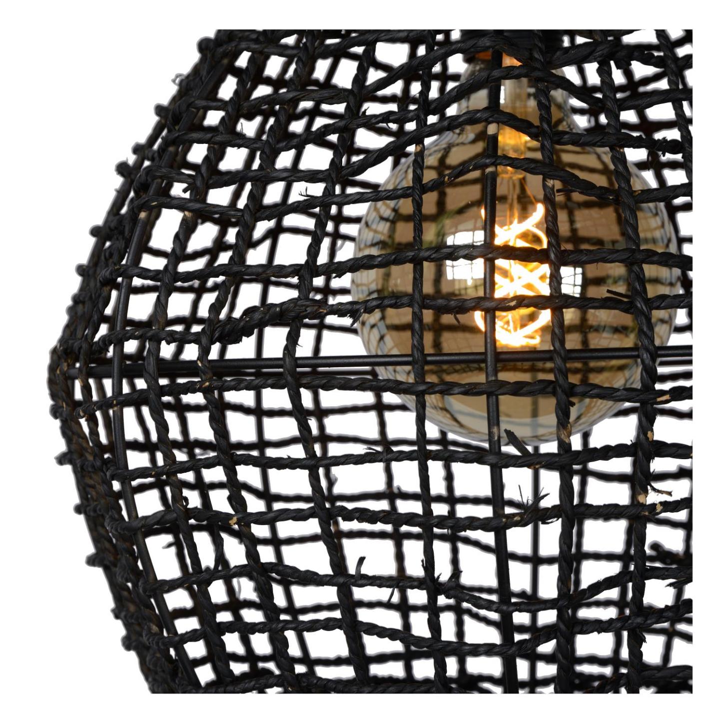Alban Ceiling Lights - Matt Black/Black Paper