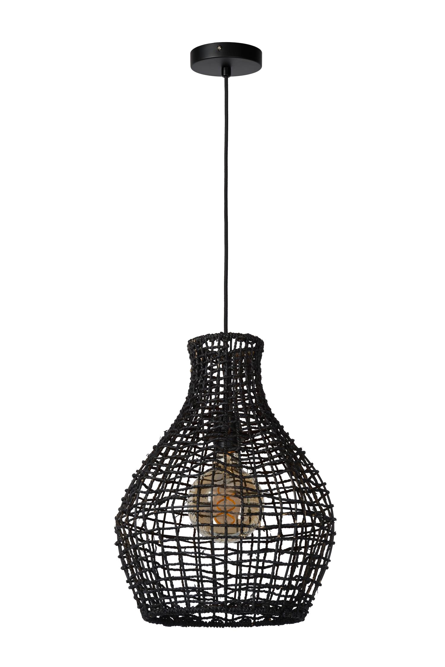Alban Ceiling Lights - Matt Black/Black Paper
