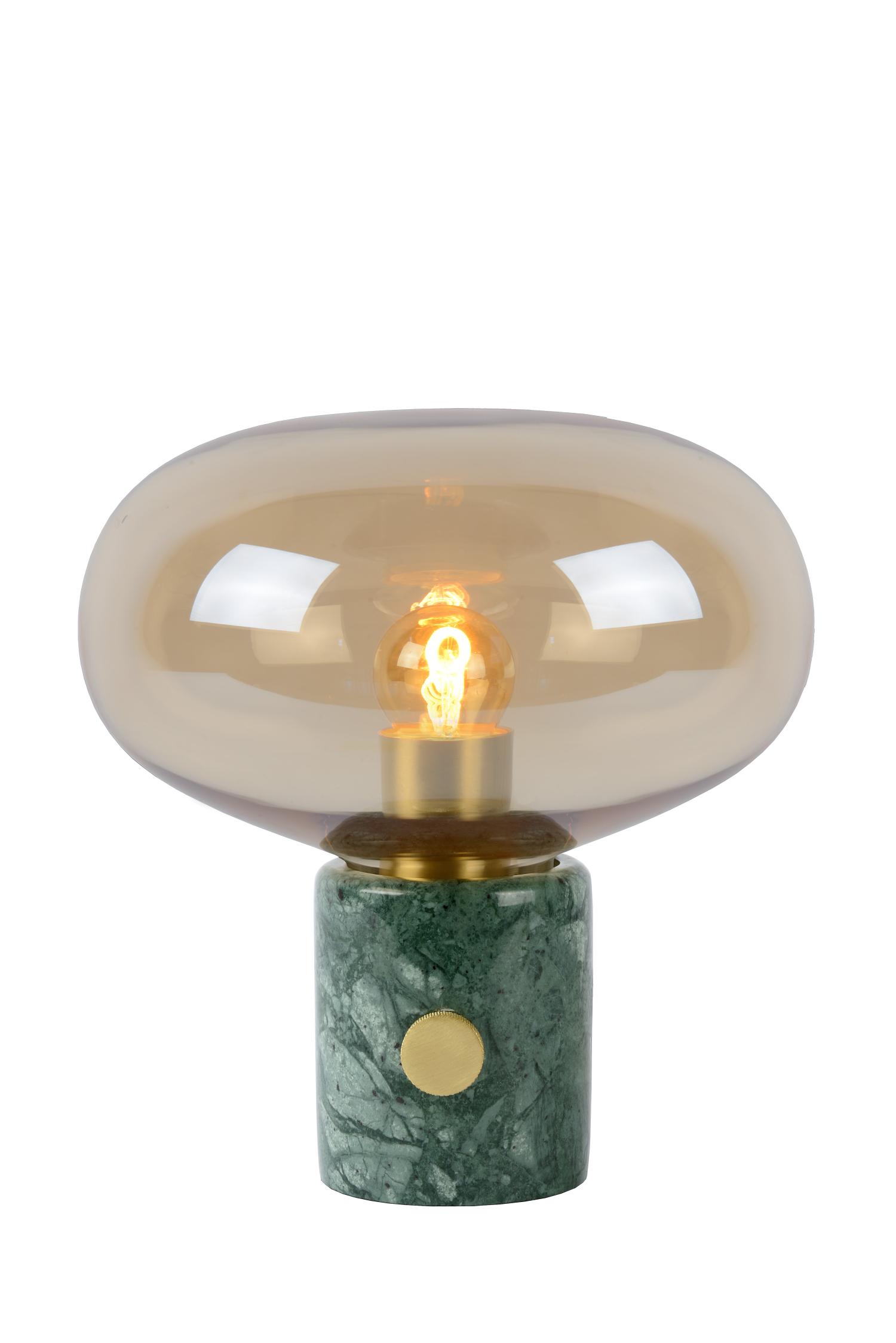 Charlize Table Lamp - Green Marble/Smoked Amber
