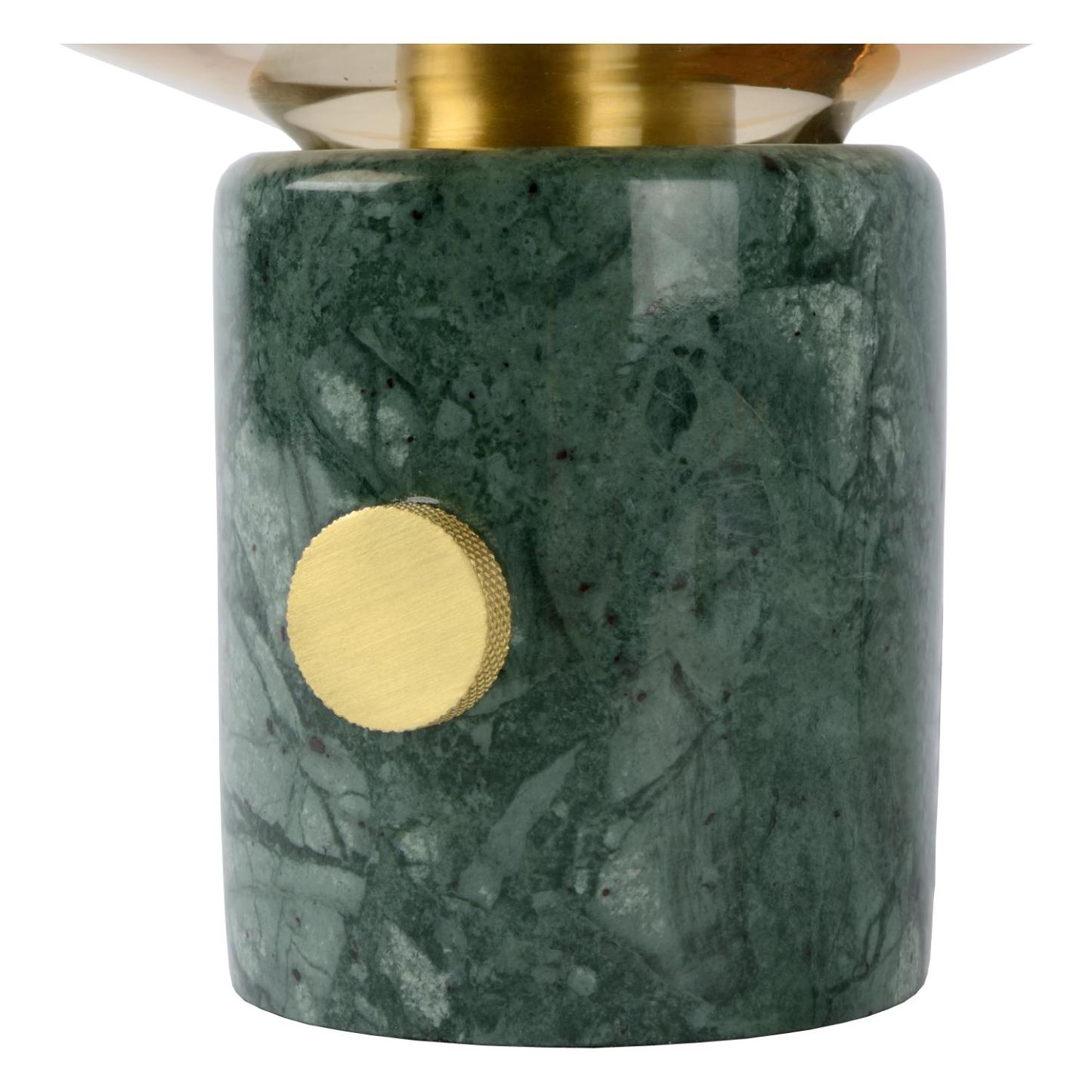 Charlize Table Lamp - Green Marble/Smoked Amber