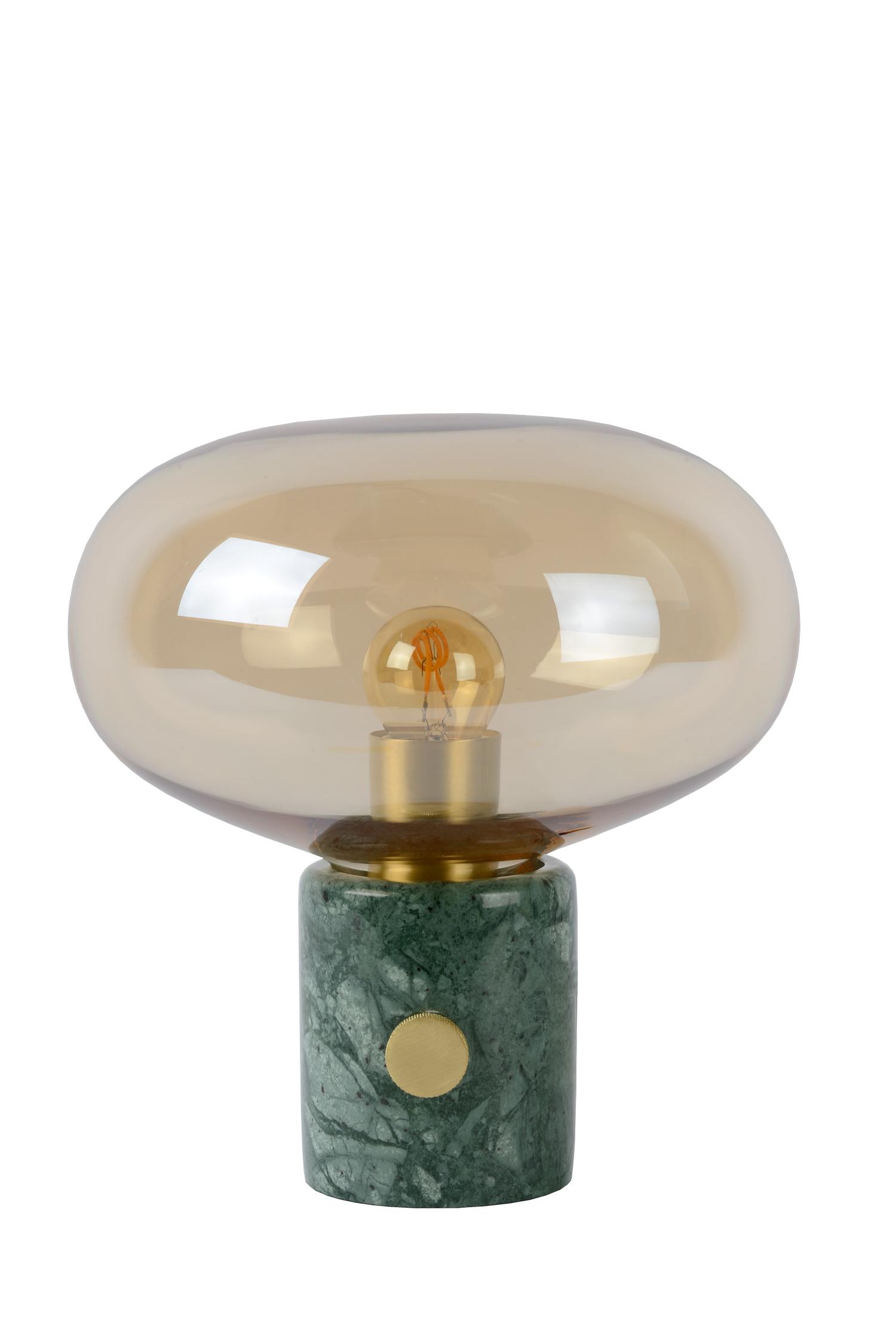 Charlize Table Lamp - Green Marble/Smoked Amber