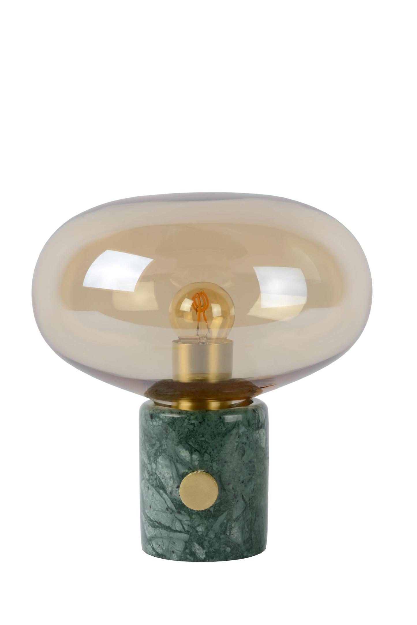 Charlize Table Lamp - Green Marble/Smoked Amber