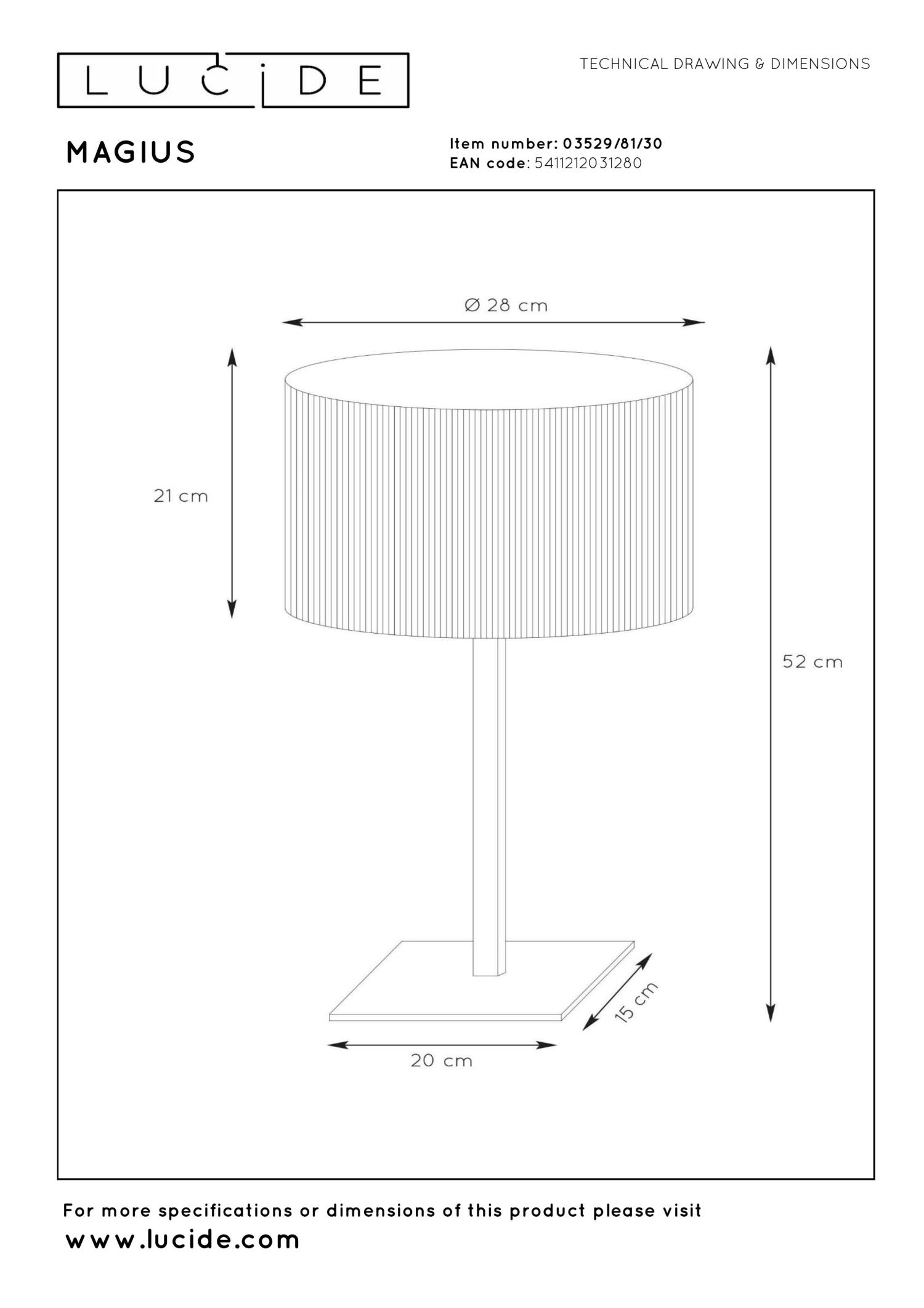 Magius Table Lamp - Matt Black/Natural Rattan