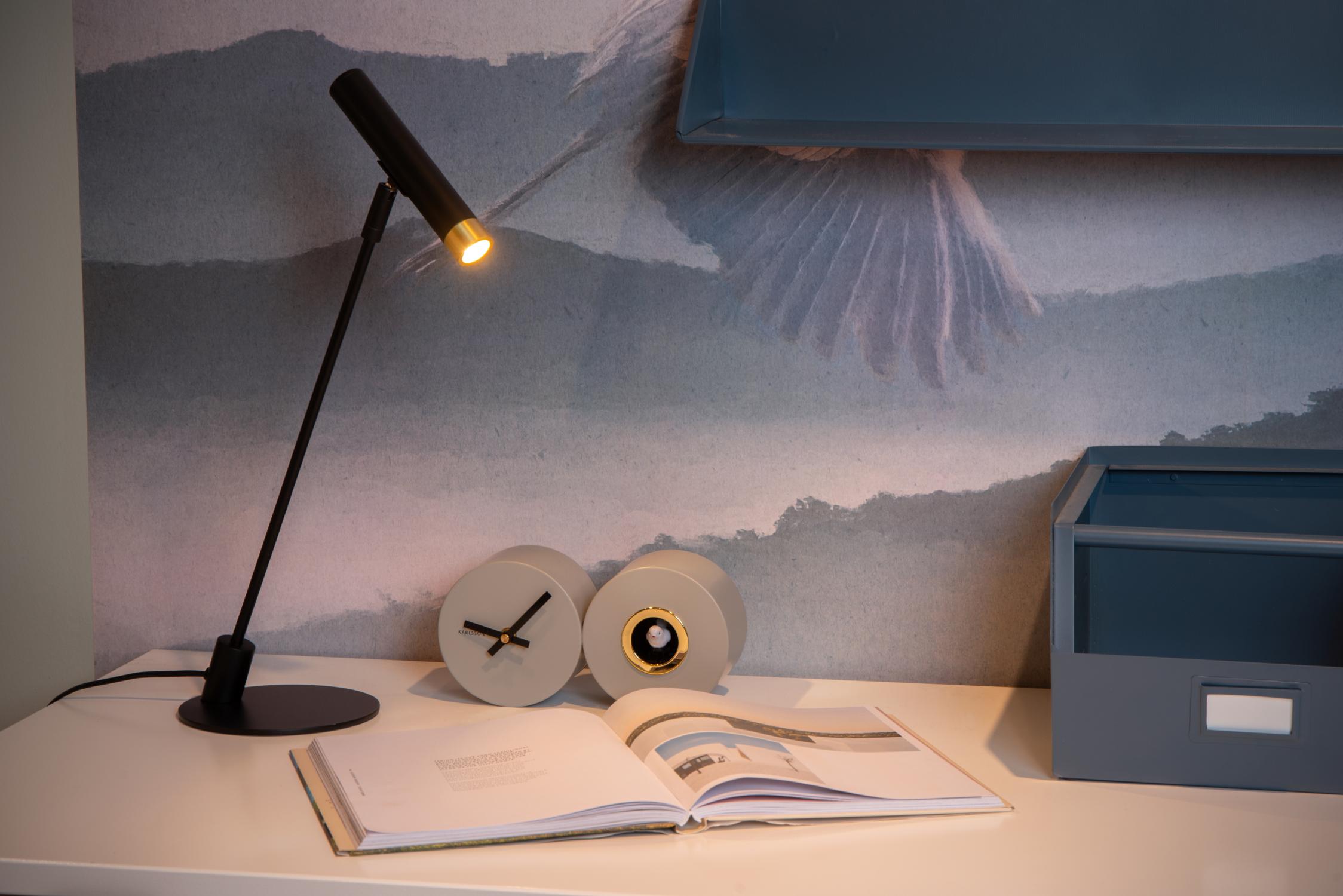 Alec Table Lamp - Matt Black/Clear Glass