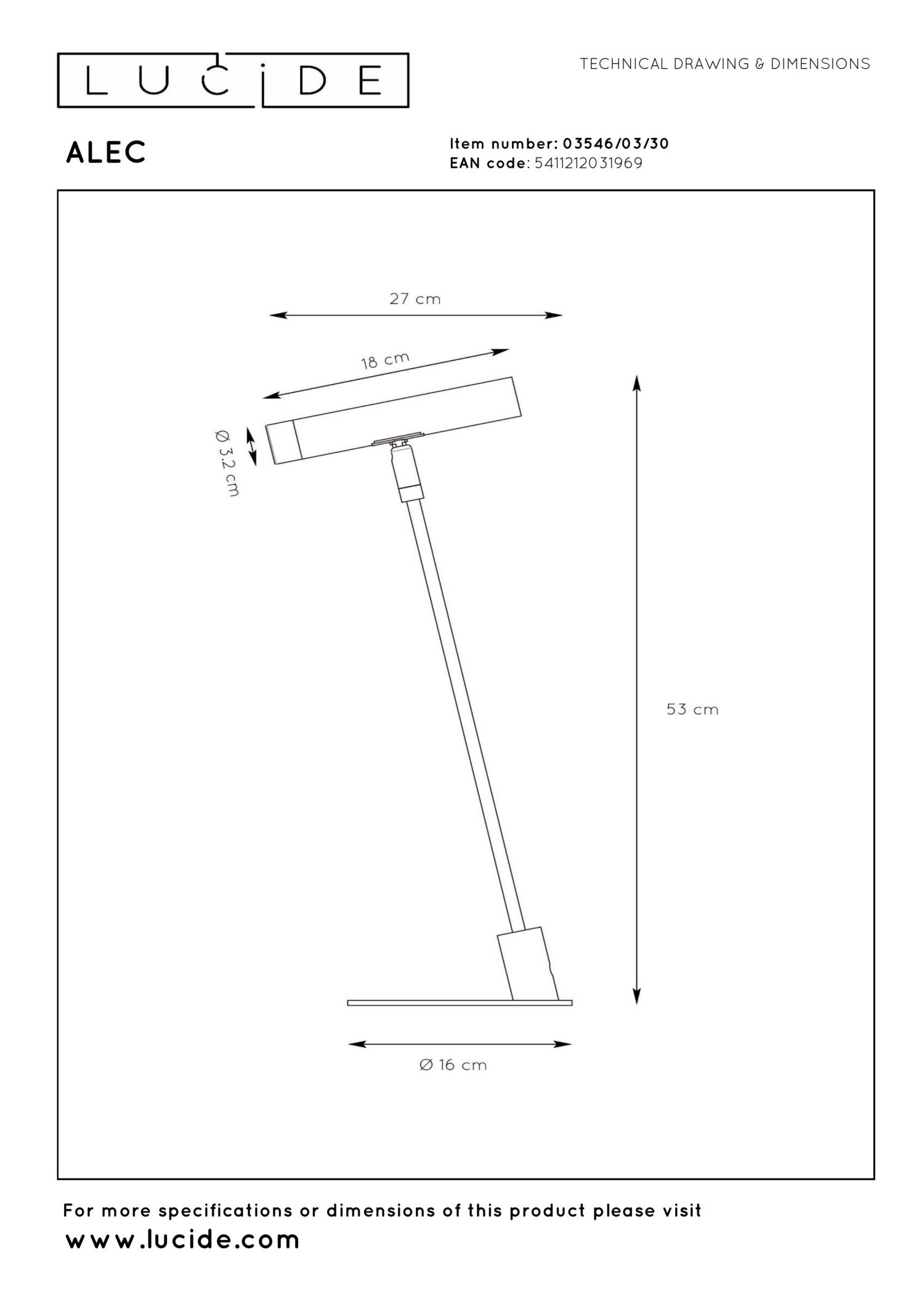 Alec Table Lamp - Matt Black/Clear Glass