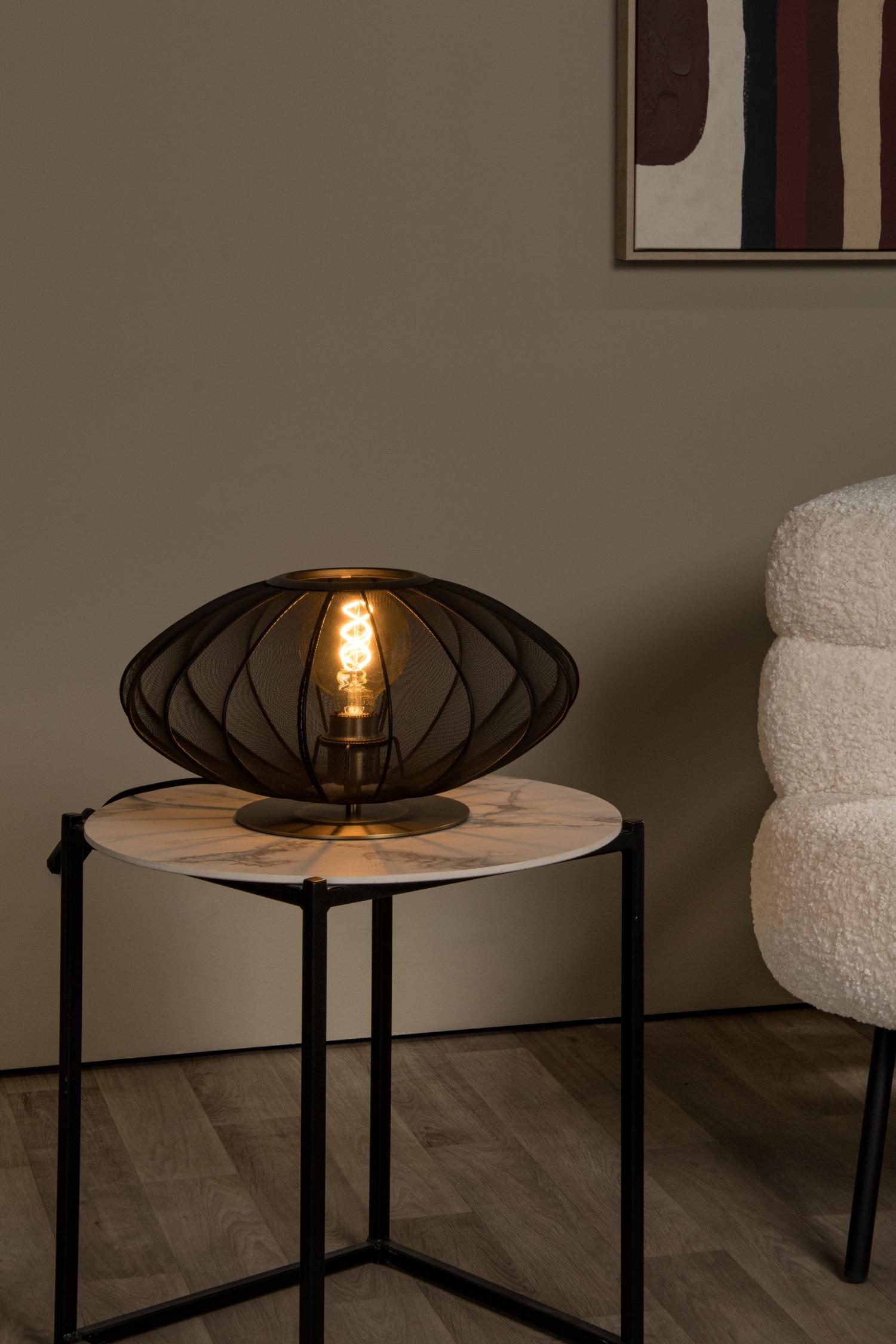 Corina Table Lamp - Matt Gold/Smoked Black