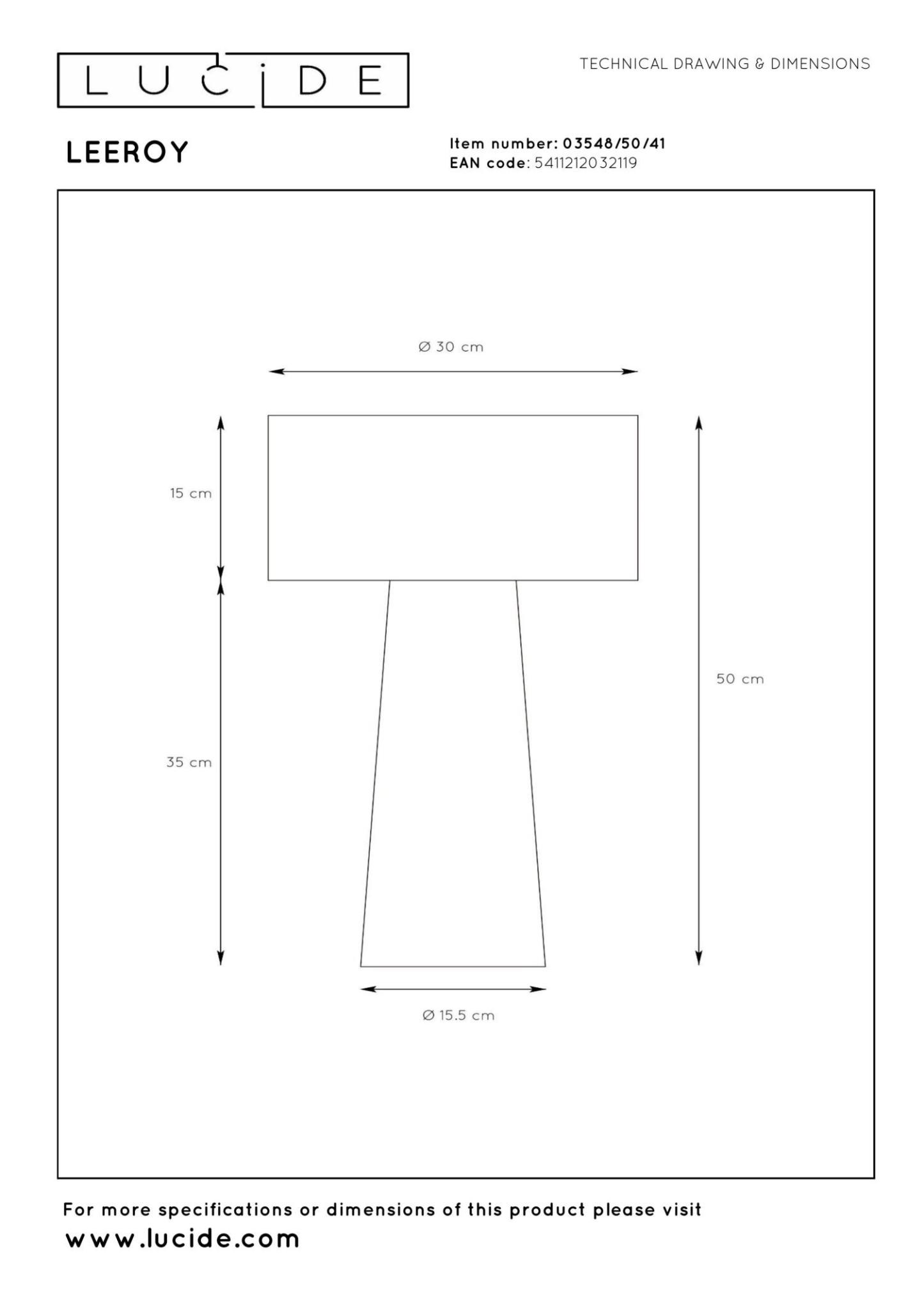 Leeroy Table Lamp - Taupe