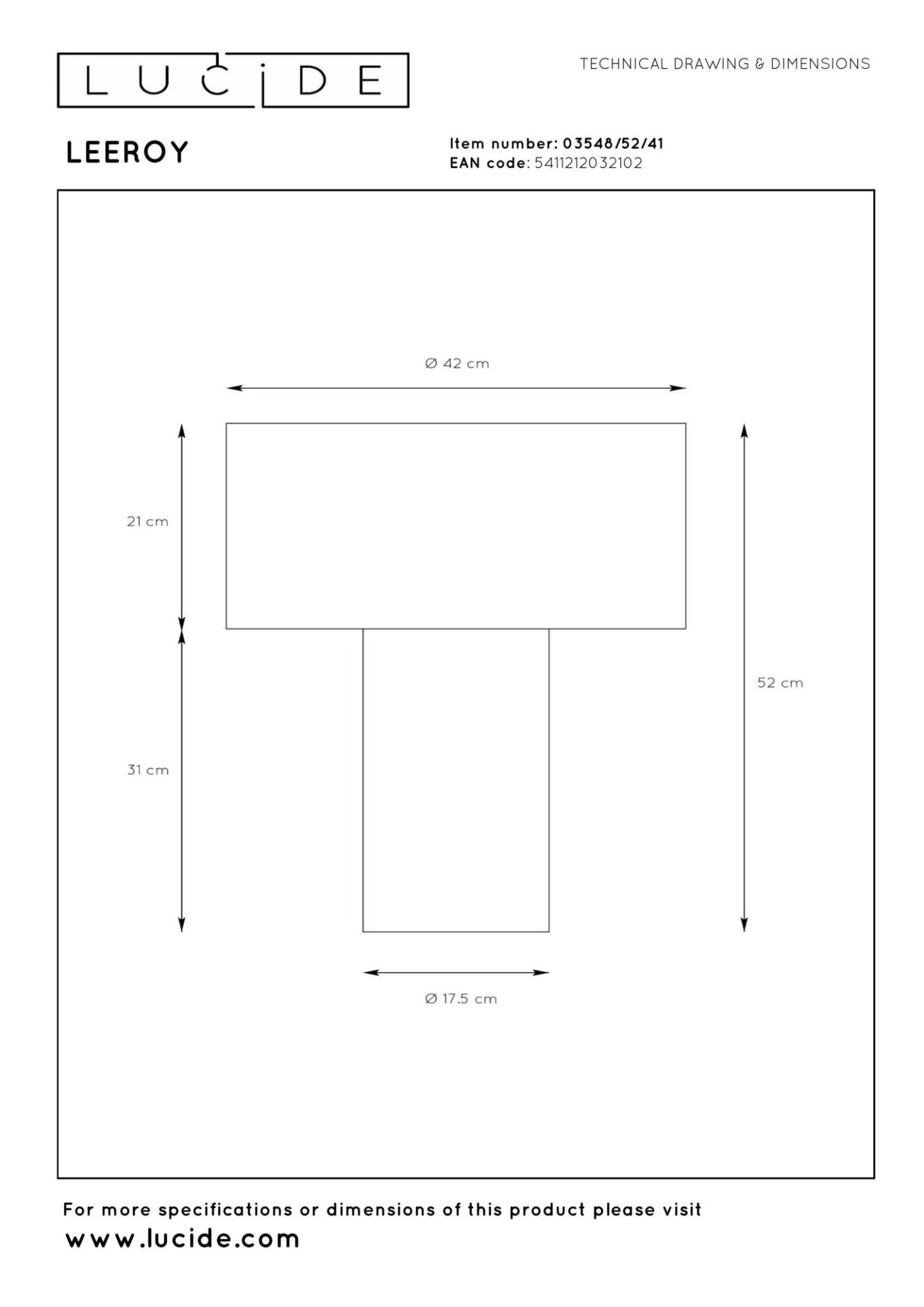 Leeroy Table Lamp - Taupe