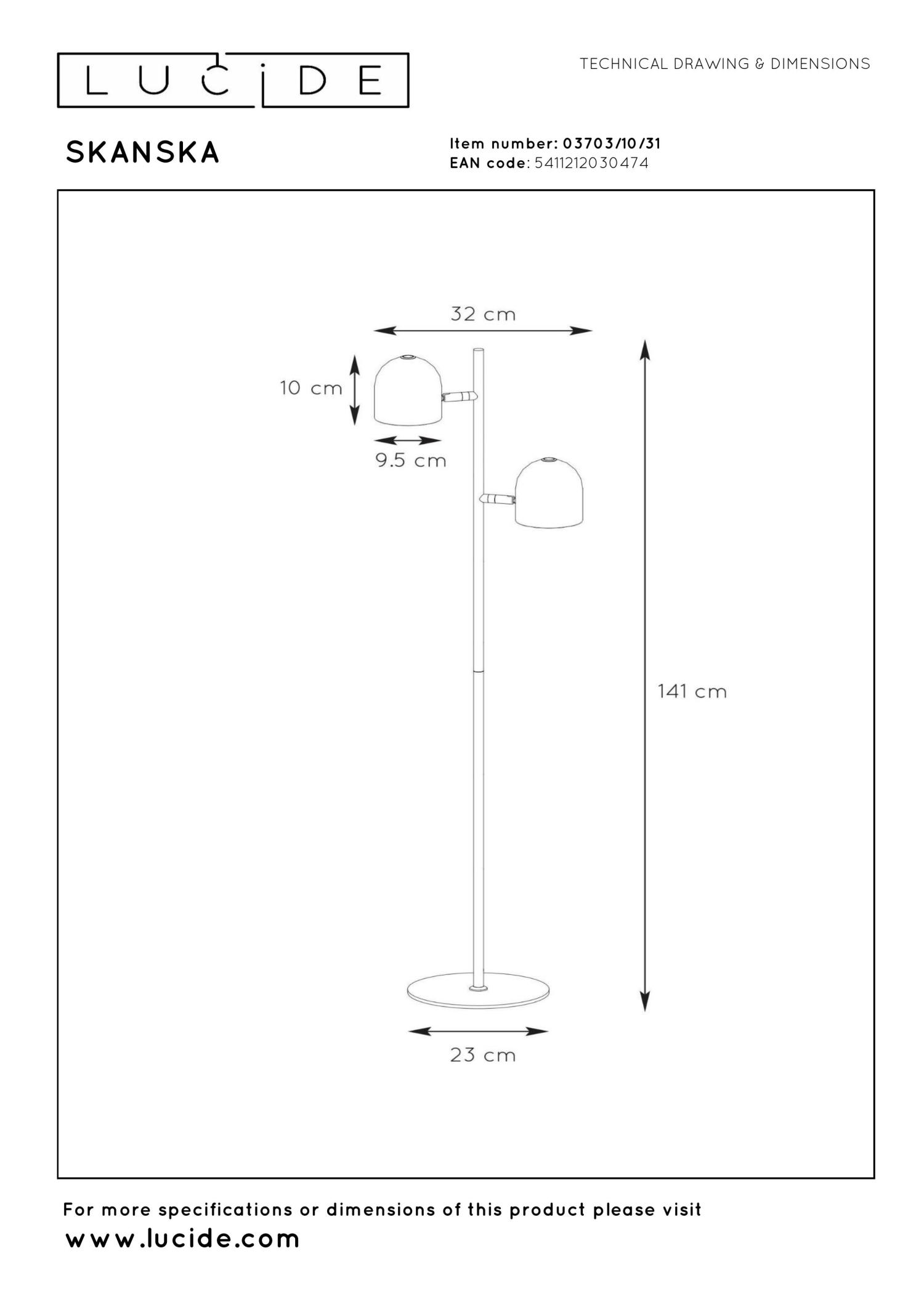 Skanska Floor Lamp - Matt Black