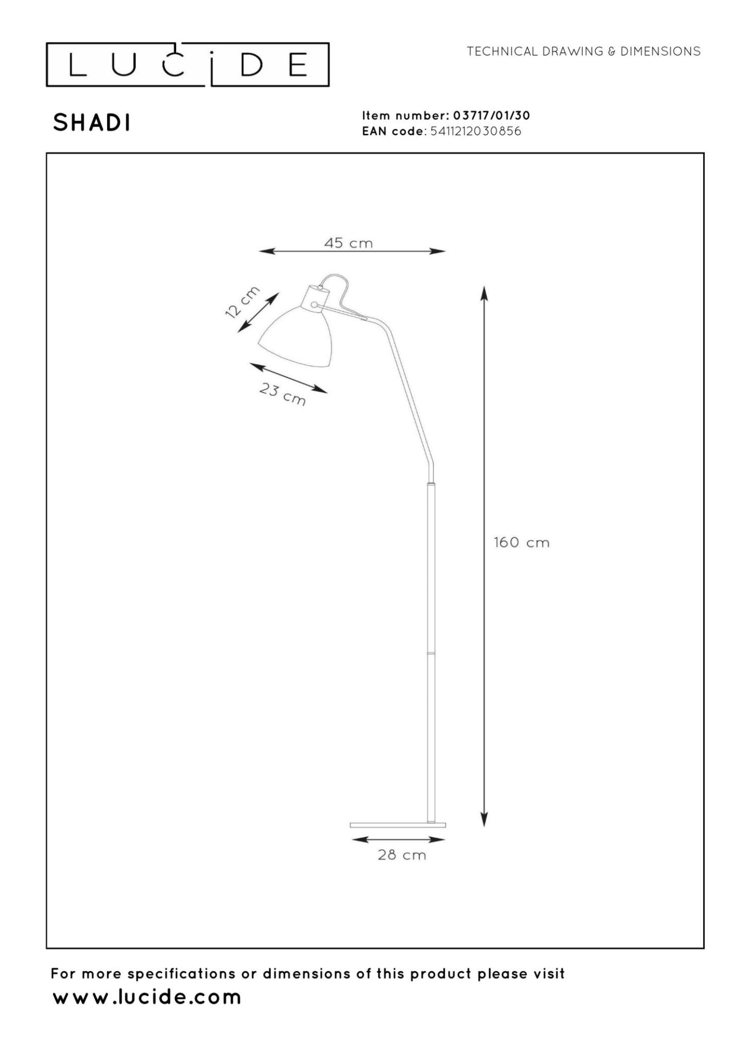 Shadi Floor Lamp - Matt Black