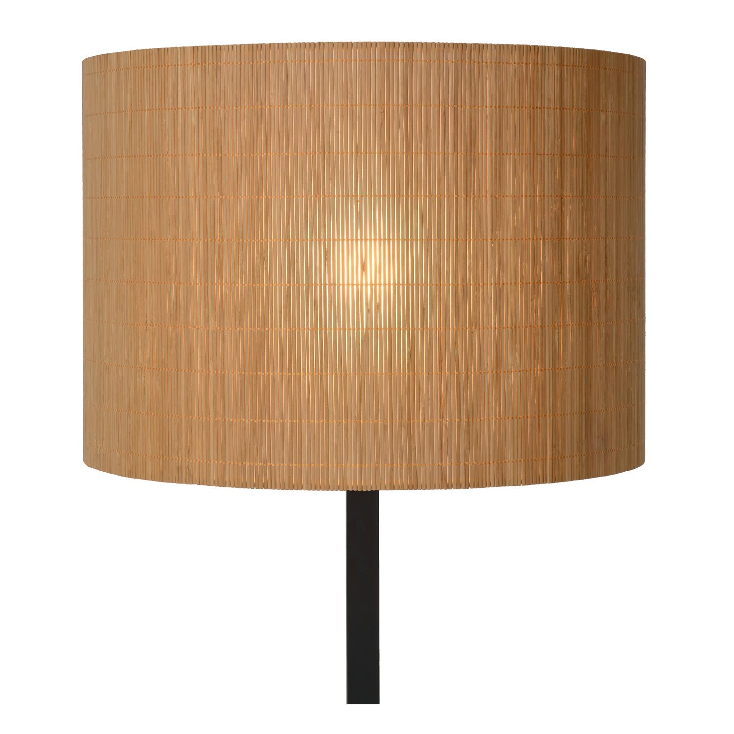 Magius Floor Lamp - Matt Black/Natural Rattan