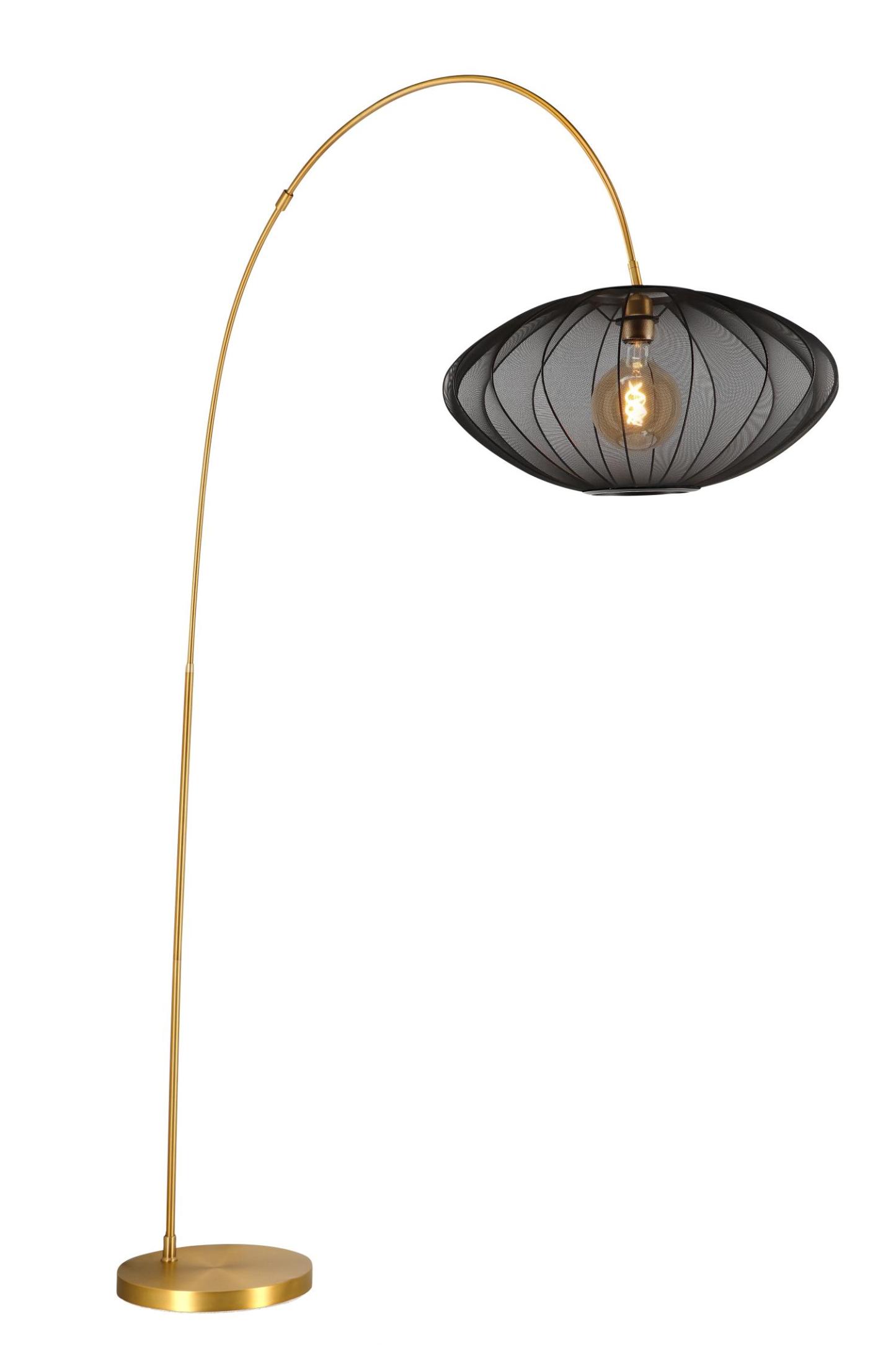 Corina Floor Lamp - Matt Gold/Smoked Black