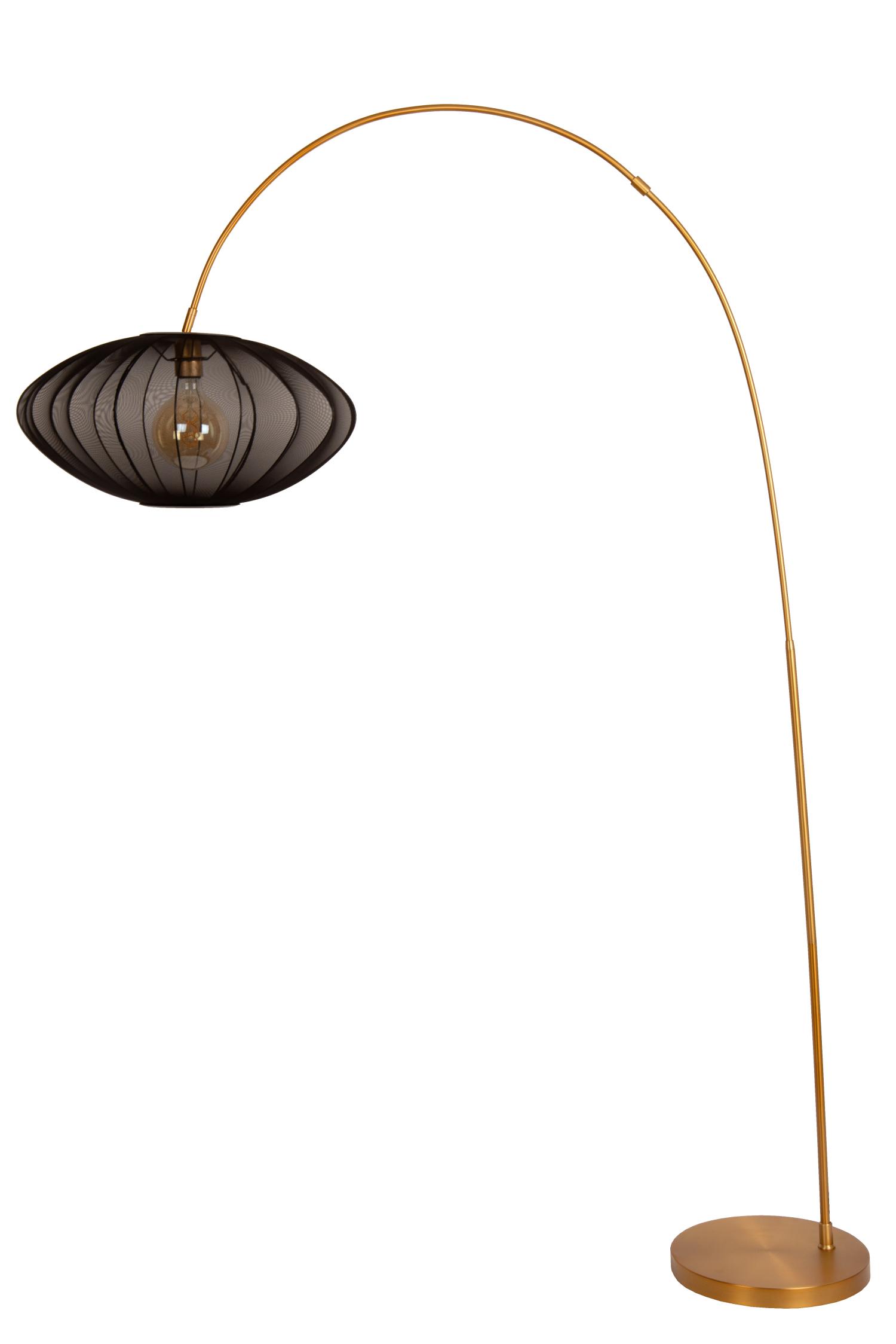 Corina Floor Lamp - Matt Gold/Smoked Black