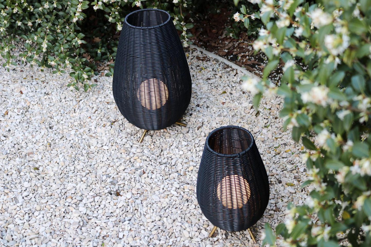 Colin Outdoor Lights - Matt Black/Opal