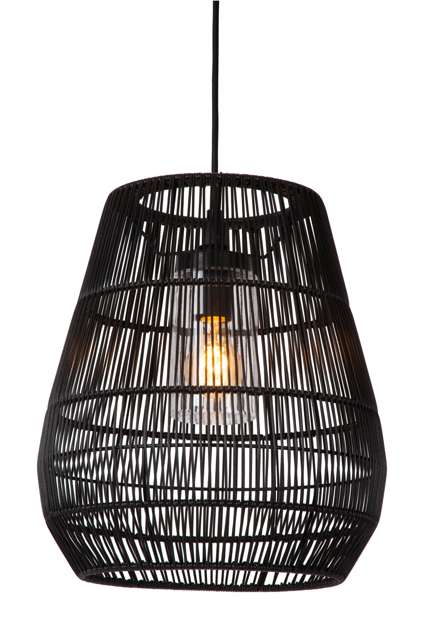 Nerida Outdoor Lights - Matt Black/Black Rattan