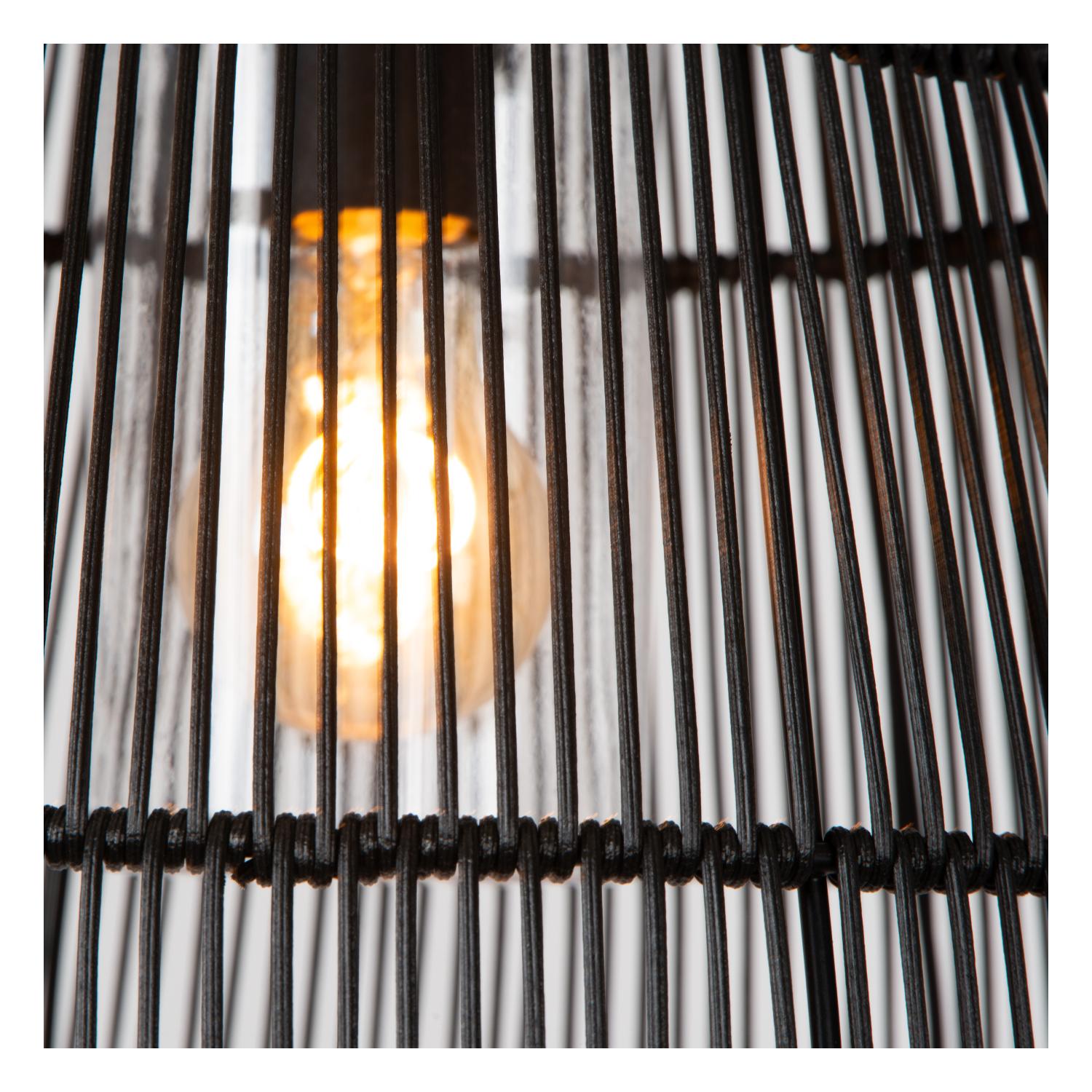 Nerida Outdoor Lights - Matt Black/Black Rattan
