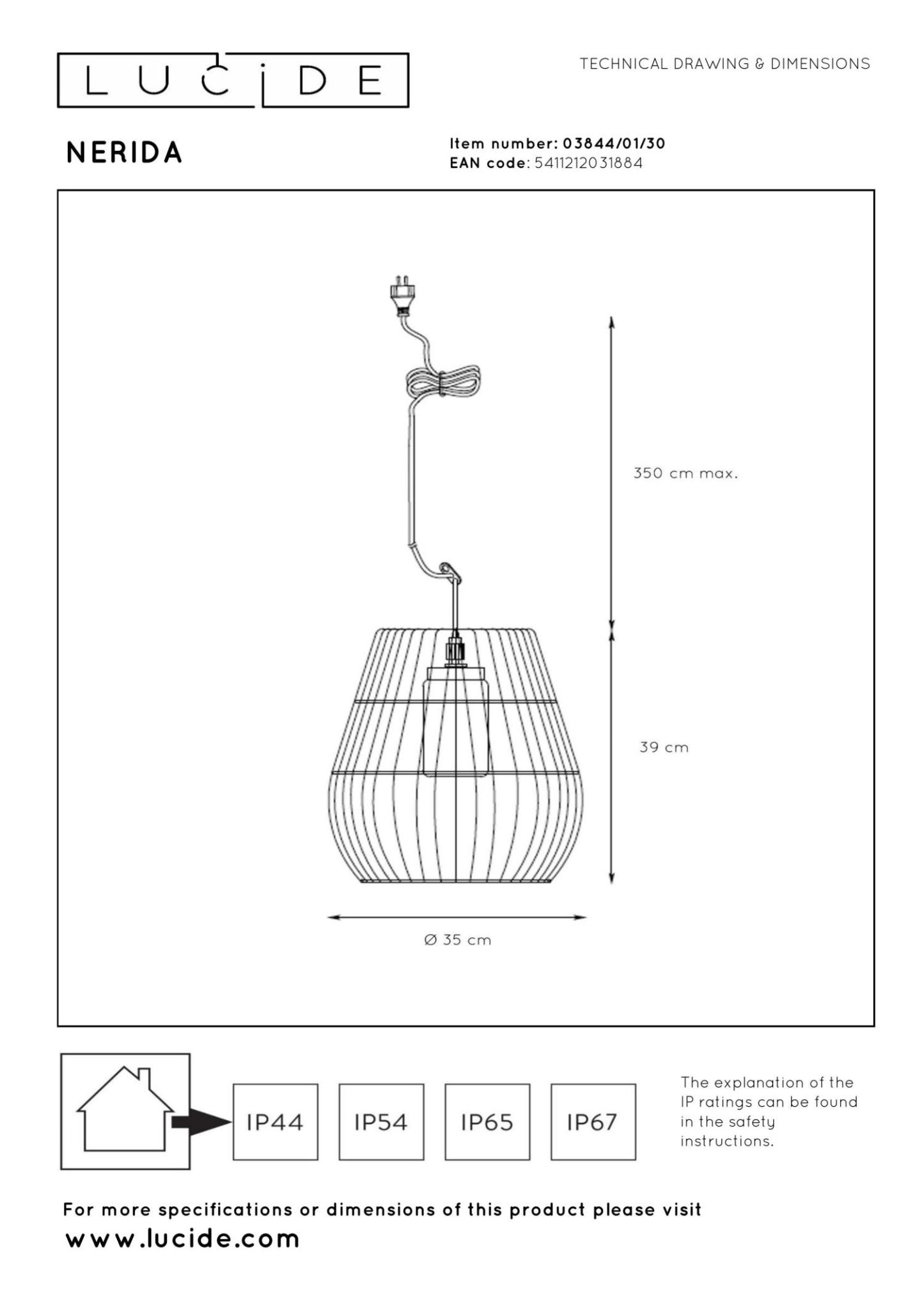 Nerida Outdoor Lights - Matt Black/Black Rattan