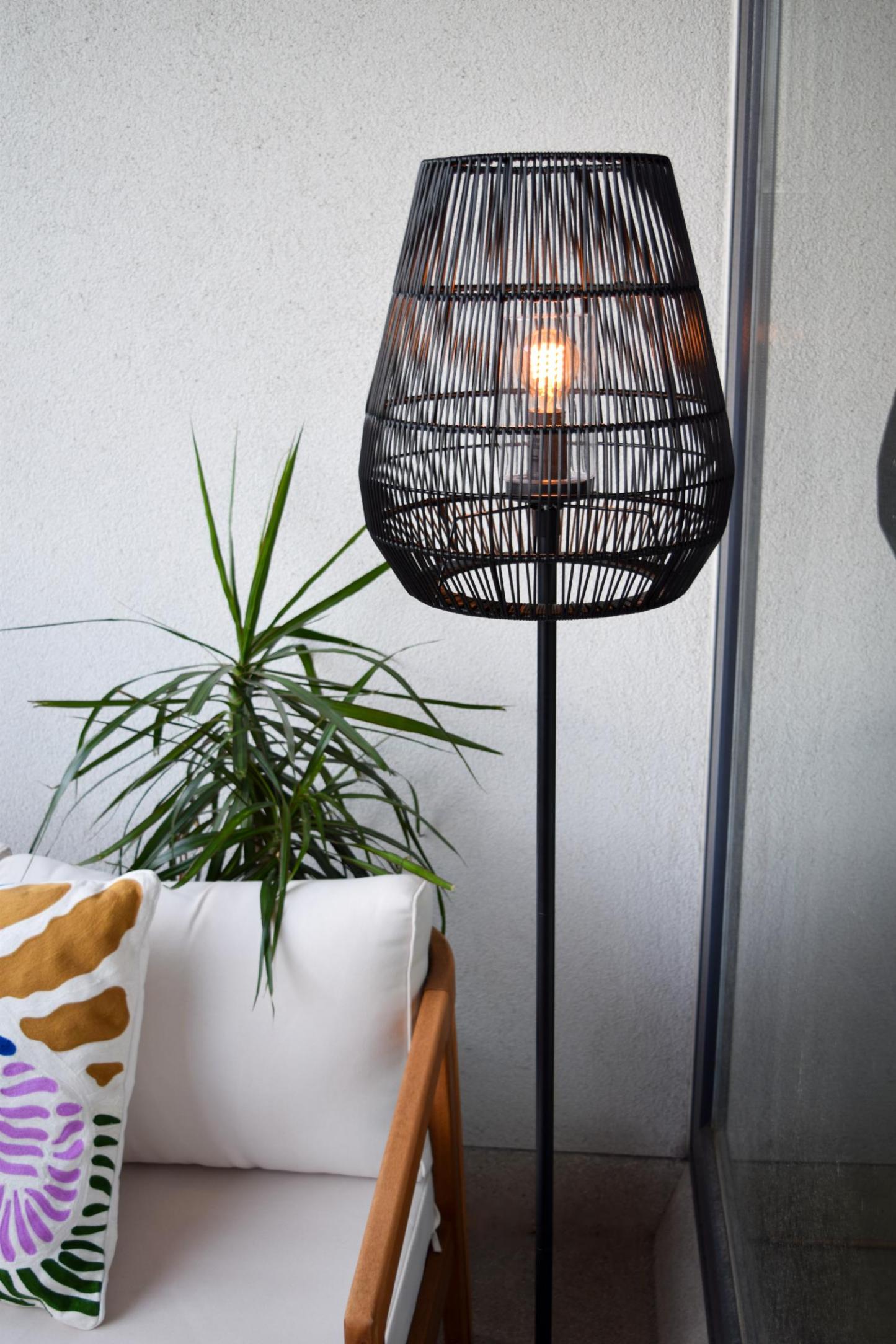 Nerida Outdoor Lights - Matt Black/Black Rattan