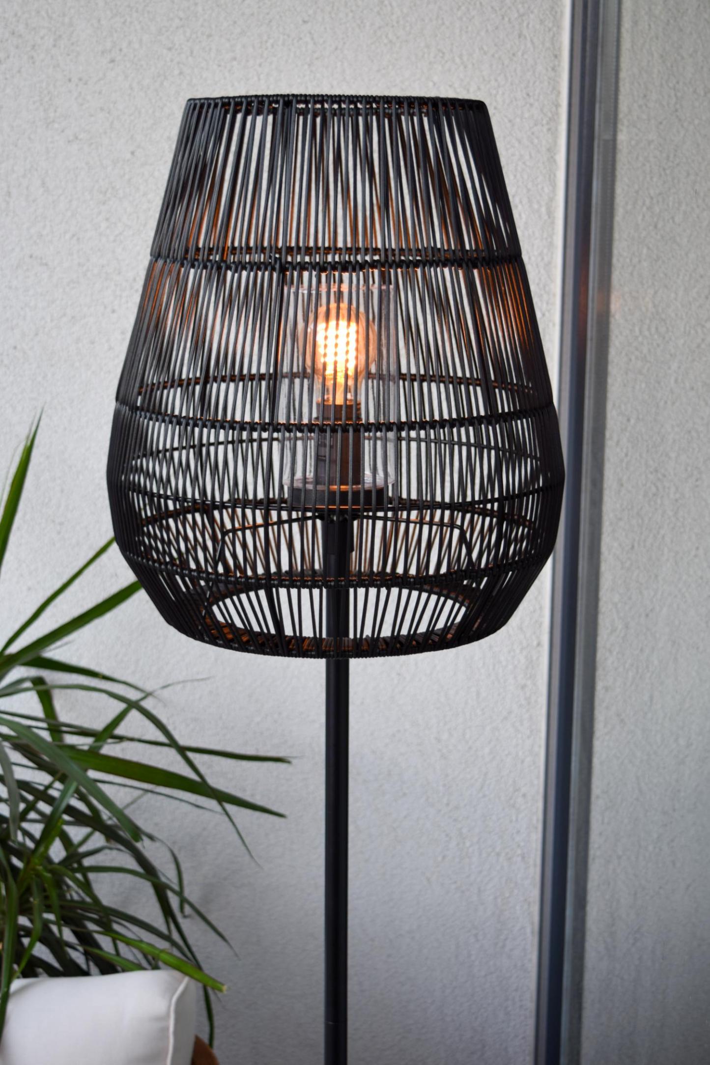 Nerida Outdoor Lights - Matt Black/Black Rattan
