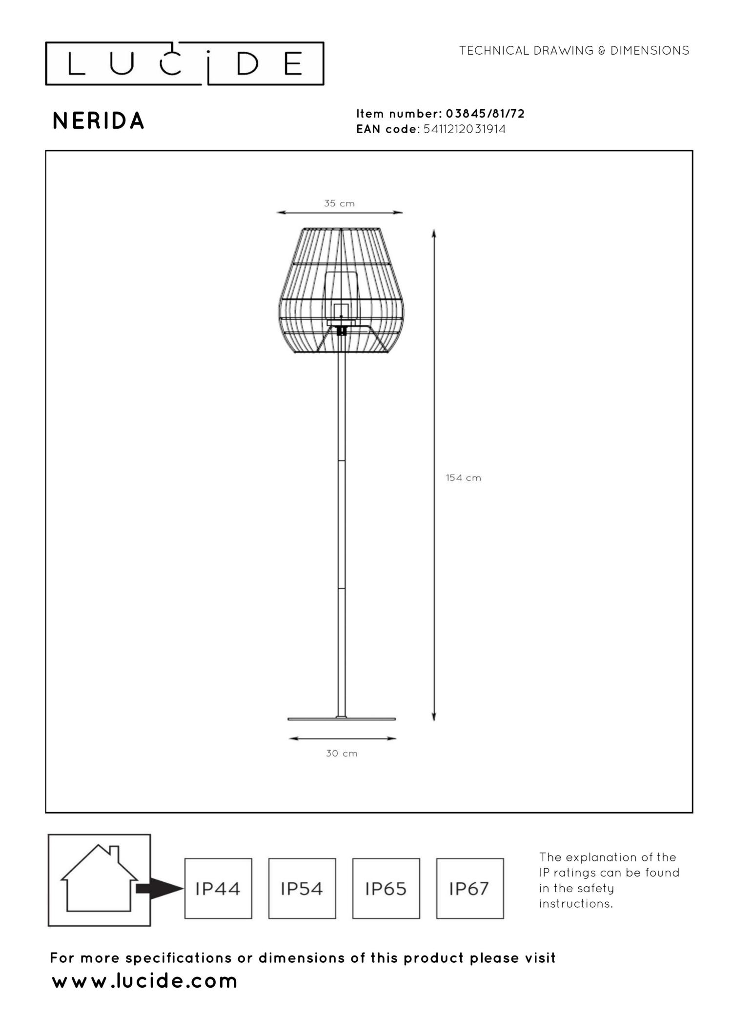 Nerida Outdoor Lights - Matt Black/Black Rattan