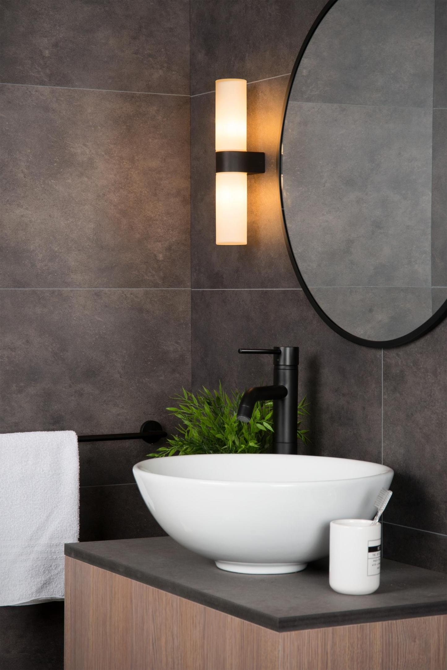 Jesse Wall Lights - Matt Black/Opal