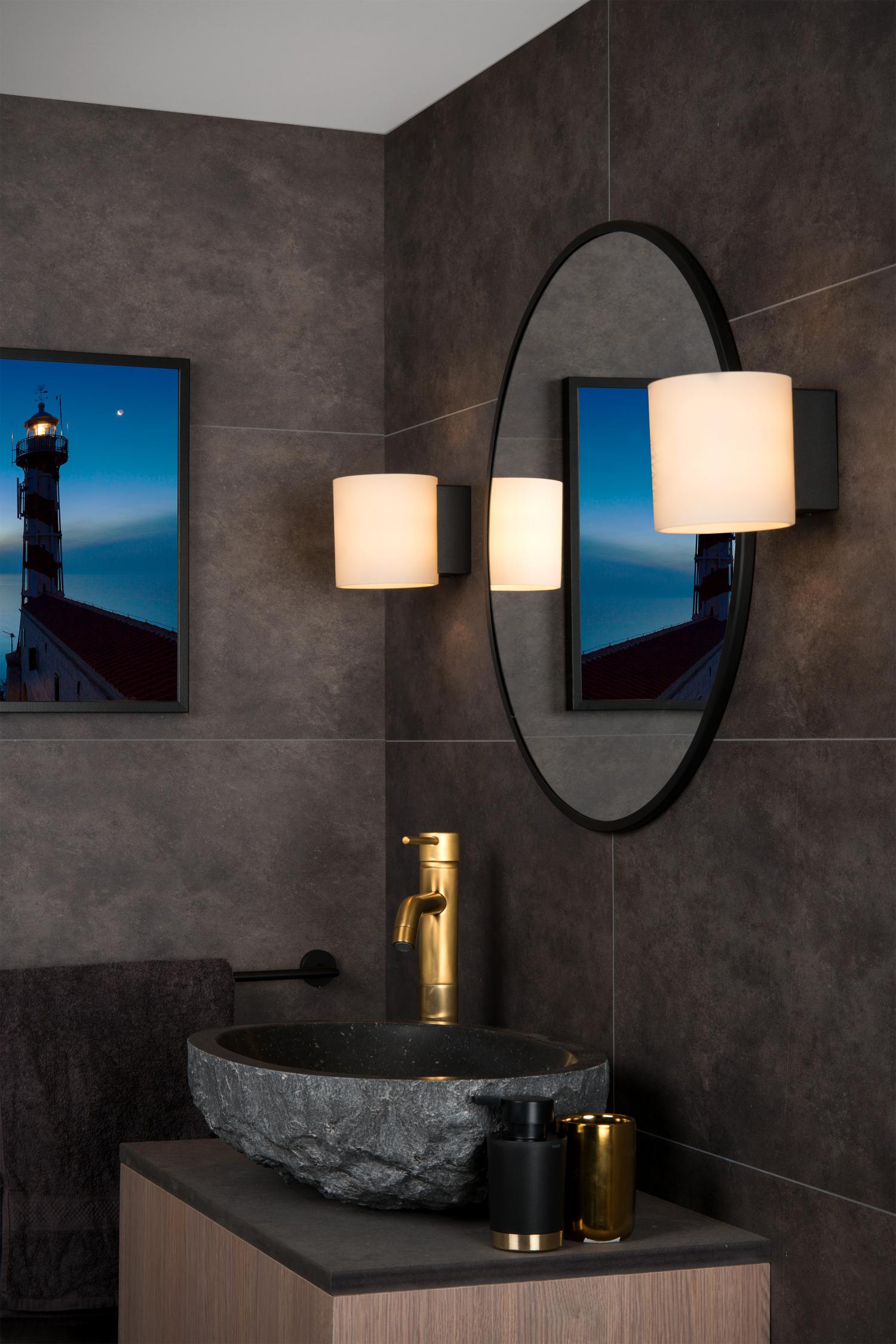 Jelte Wall Lights - Matt Black/Opal