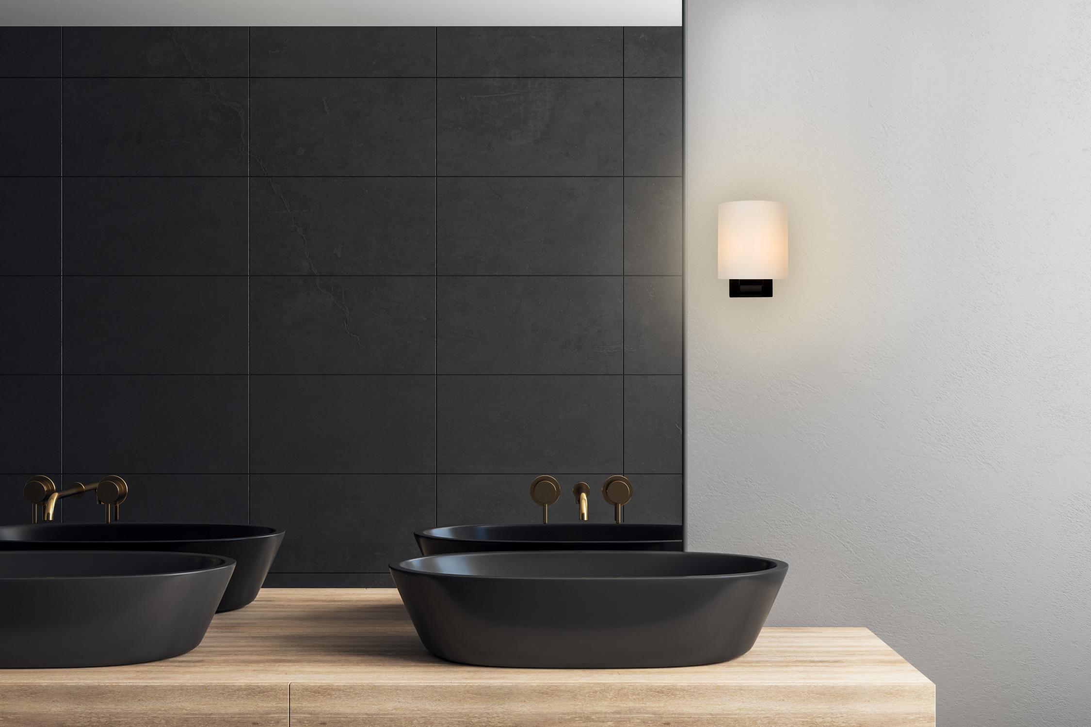 Jenno Wall Lights - Matt Black/Opal